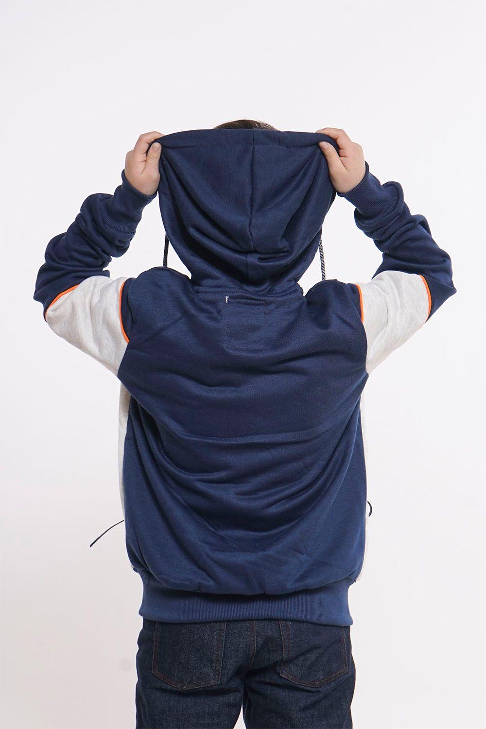 Teen Poleron Fullzipper FrenchTerry Evolution Azul Gangster-1