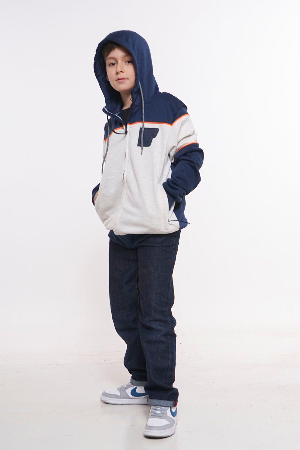 Teen Poleron Fullzipper FrenchTerry Evolution Azul Gangster-3