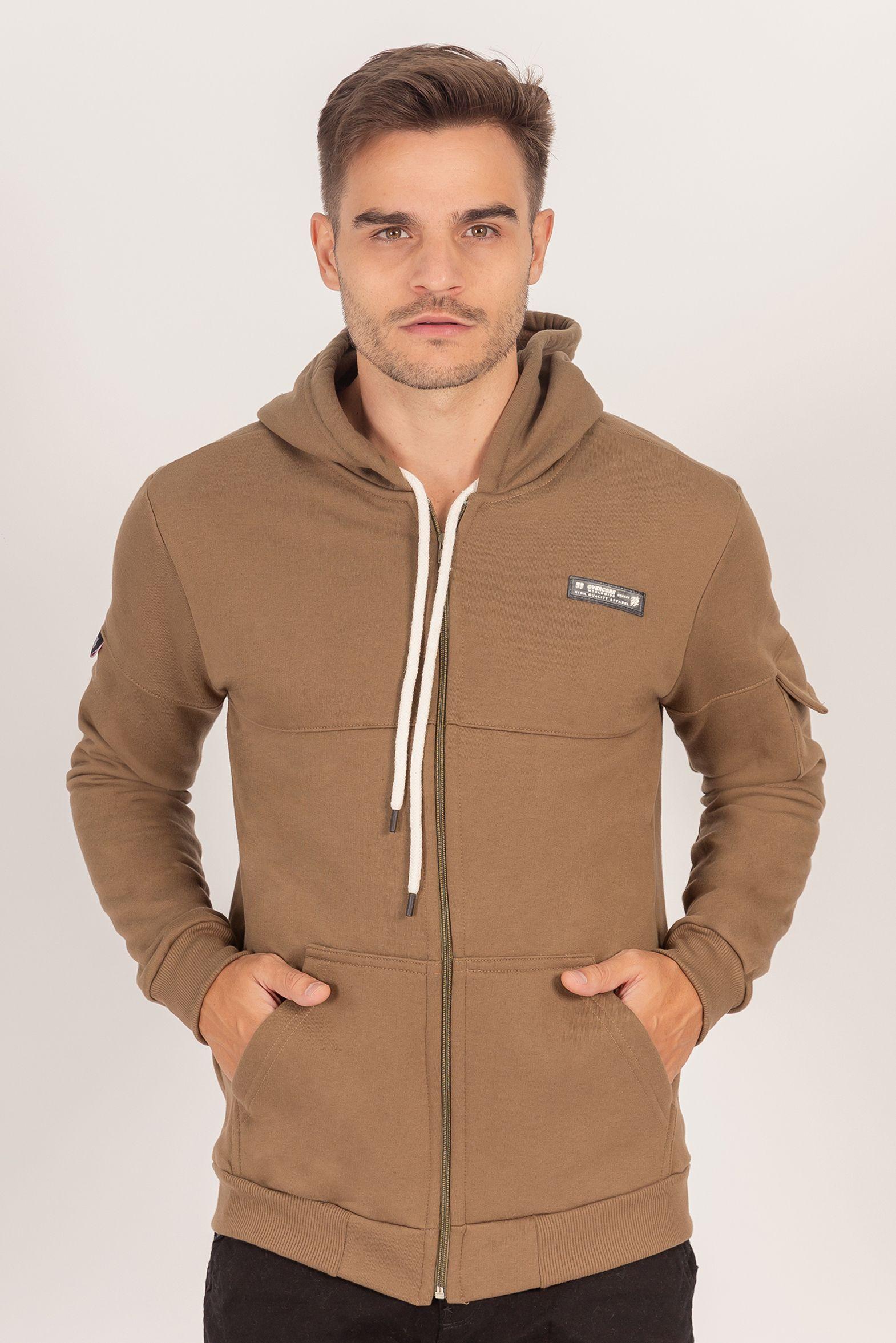 Poleron Full Zipper Fleece Carg  Café Overcore-0