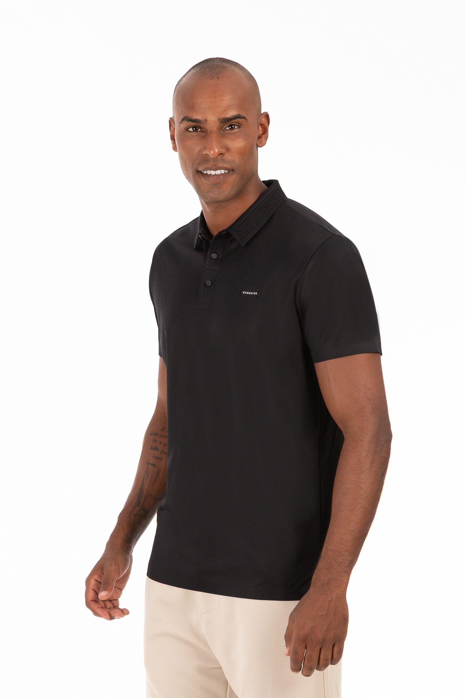Polera Polo Poliamida Columbia Negro-4
