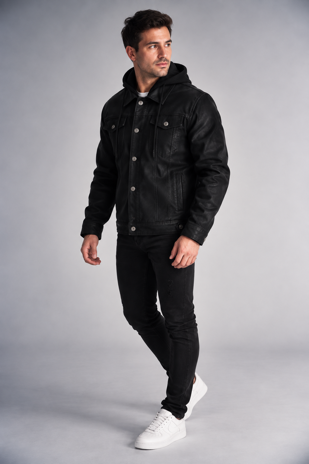 Chaqueta Pu Ravell Negro Gangster-3