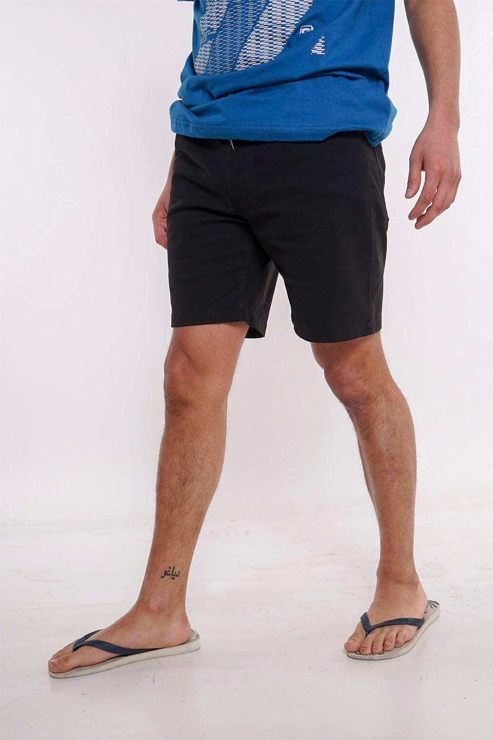 Short Canvas Liso Negro Gangster-0