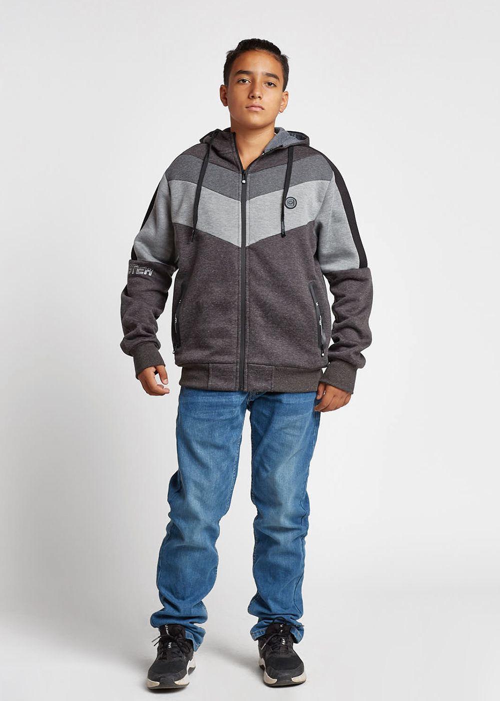 Teen Poleron Zip Hoodie Hero Negro Gangster-3