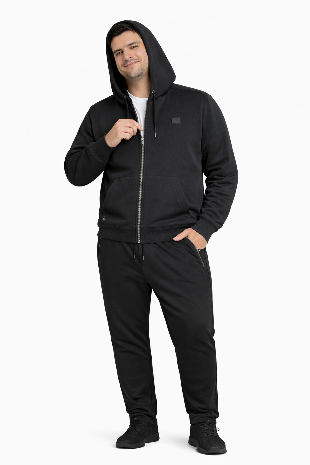 Plus Poleron Fullzipper Loop Negro-2