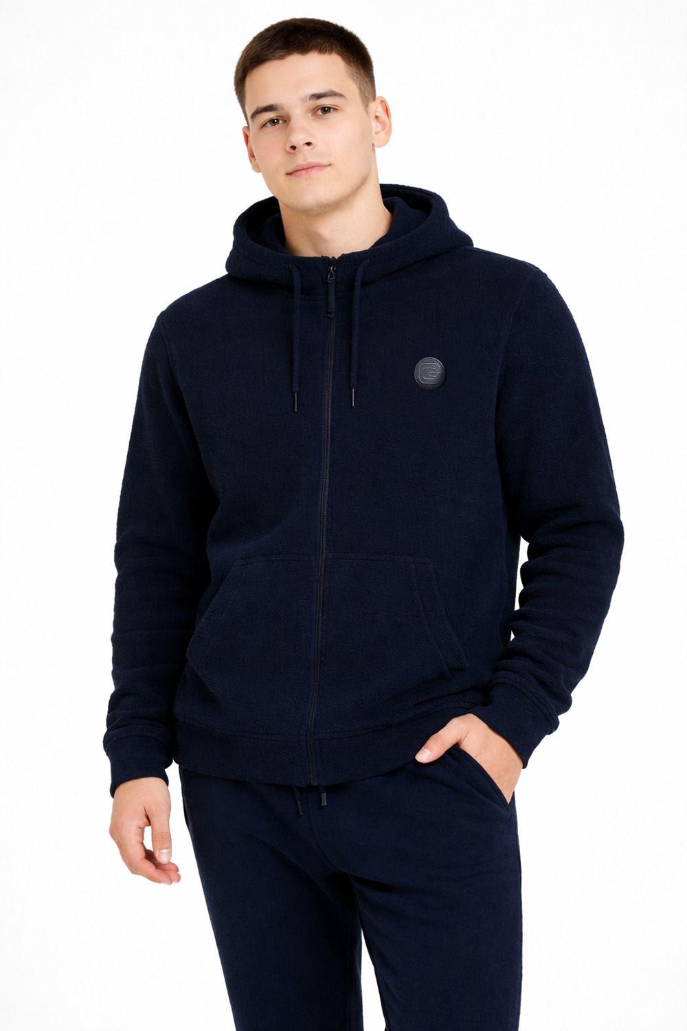 Polerón Full Zipper Fleece Shagy Azul Marino-0