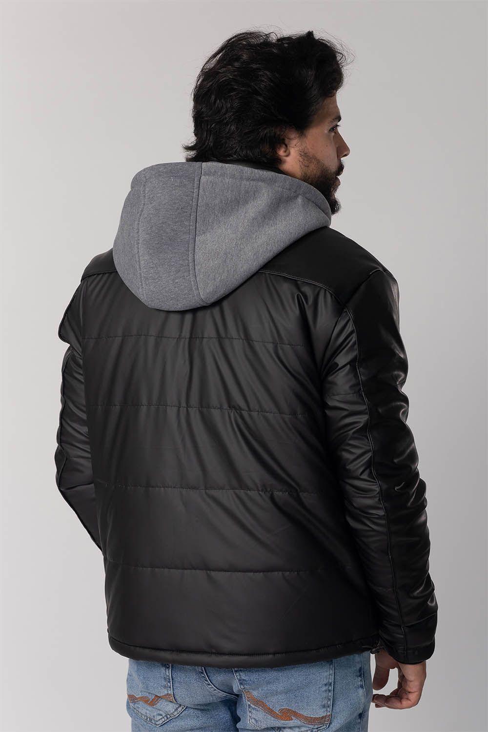 Chaqueta PU Bomber Negro Gangster-1