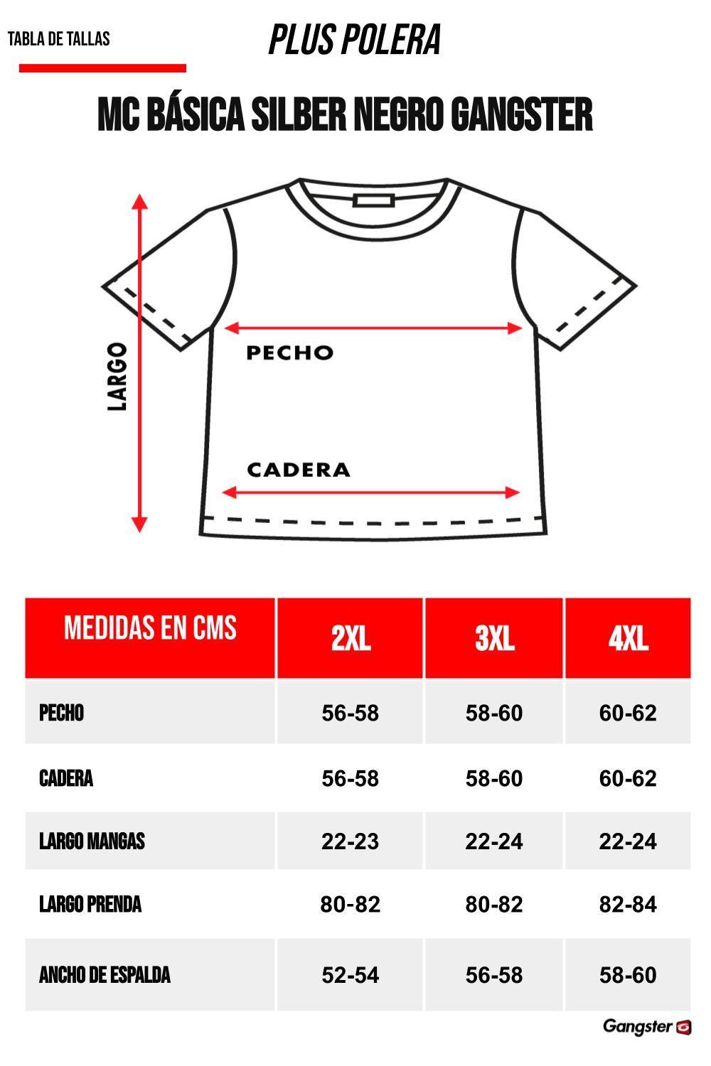 Plus Polera Mc Básica Silber Negro Gangster-3