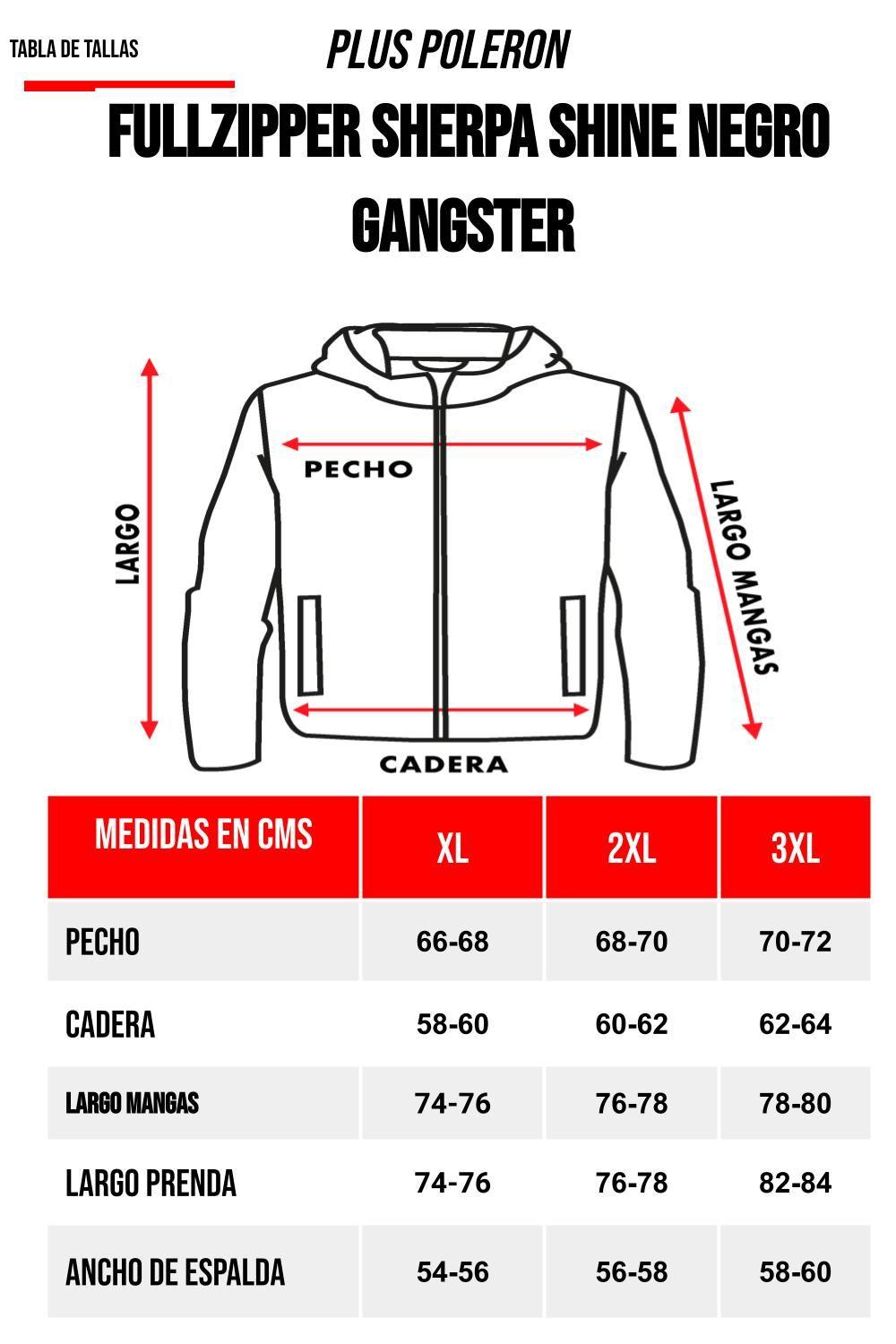 Plus Polerón Full Zipper Sherpa Eternal Negro Gangster-4