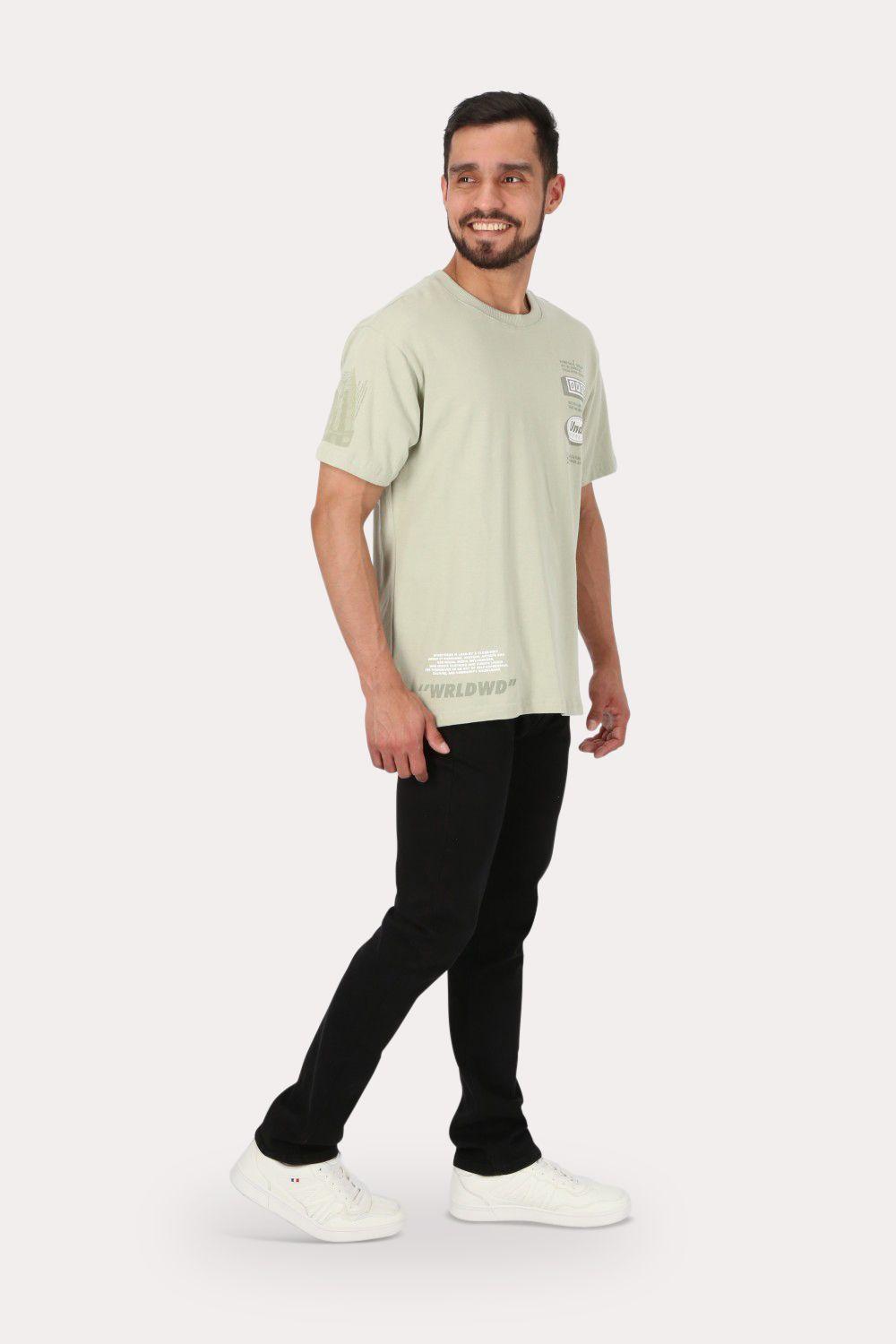 Polera Mc Básica Loose Fit  Verde Gangster-3