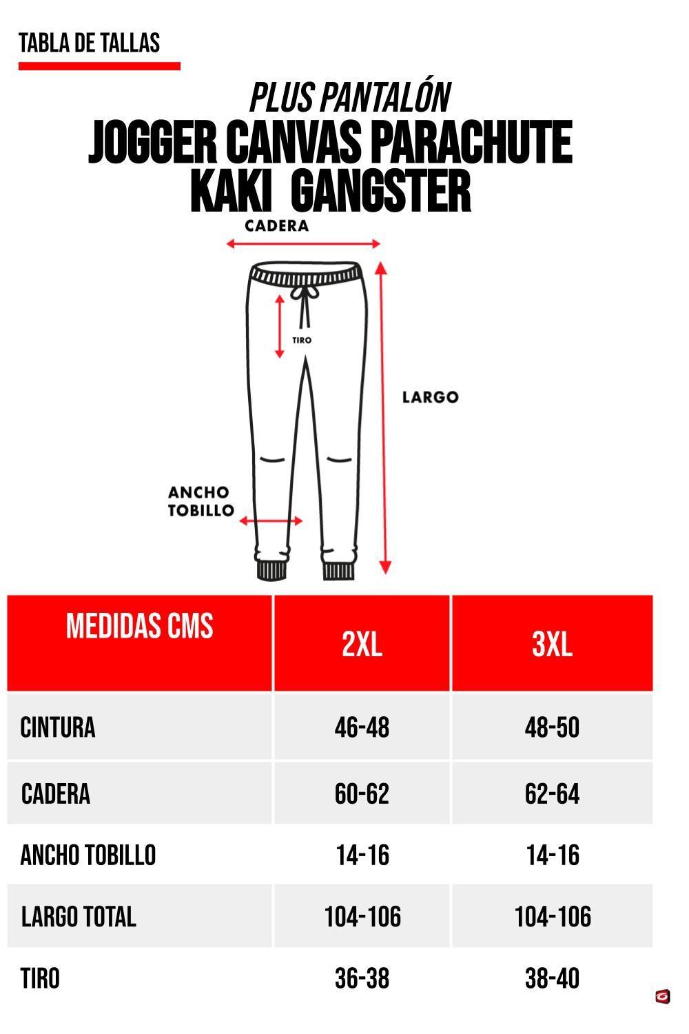 Plus Pantalon Jogger Canvas Parachute Kaki Gangster-4