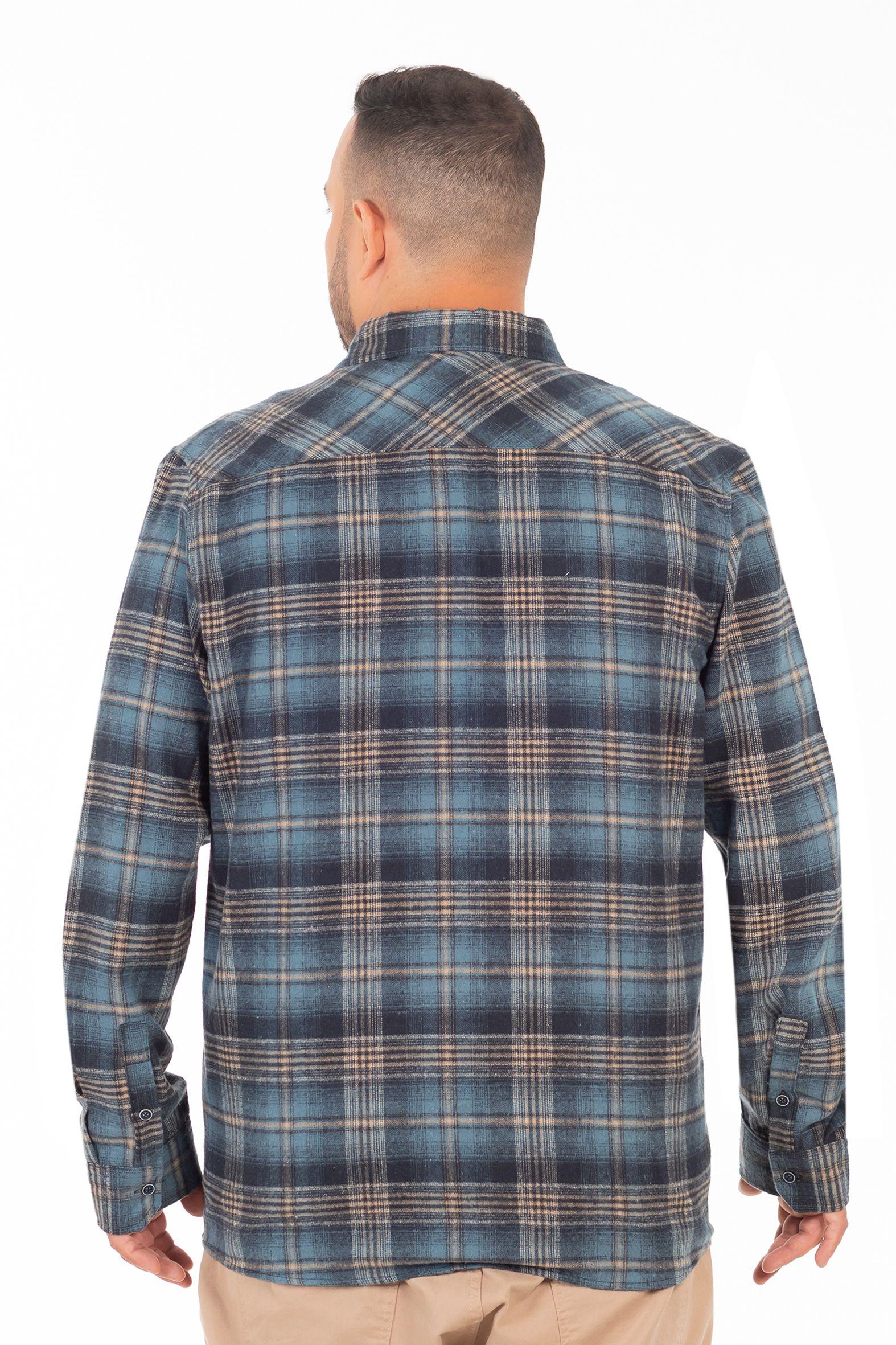 Plus Camisa Ml Franela Northwood Azul Marino Gangster-1