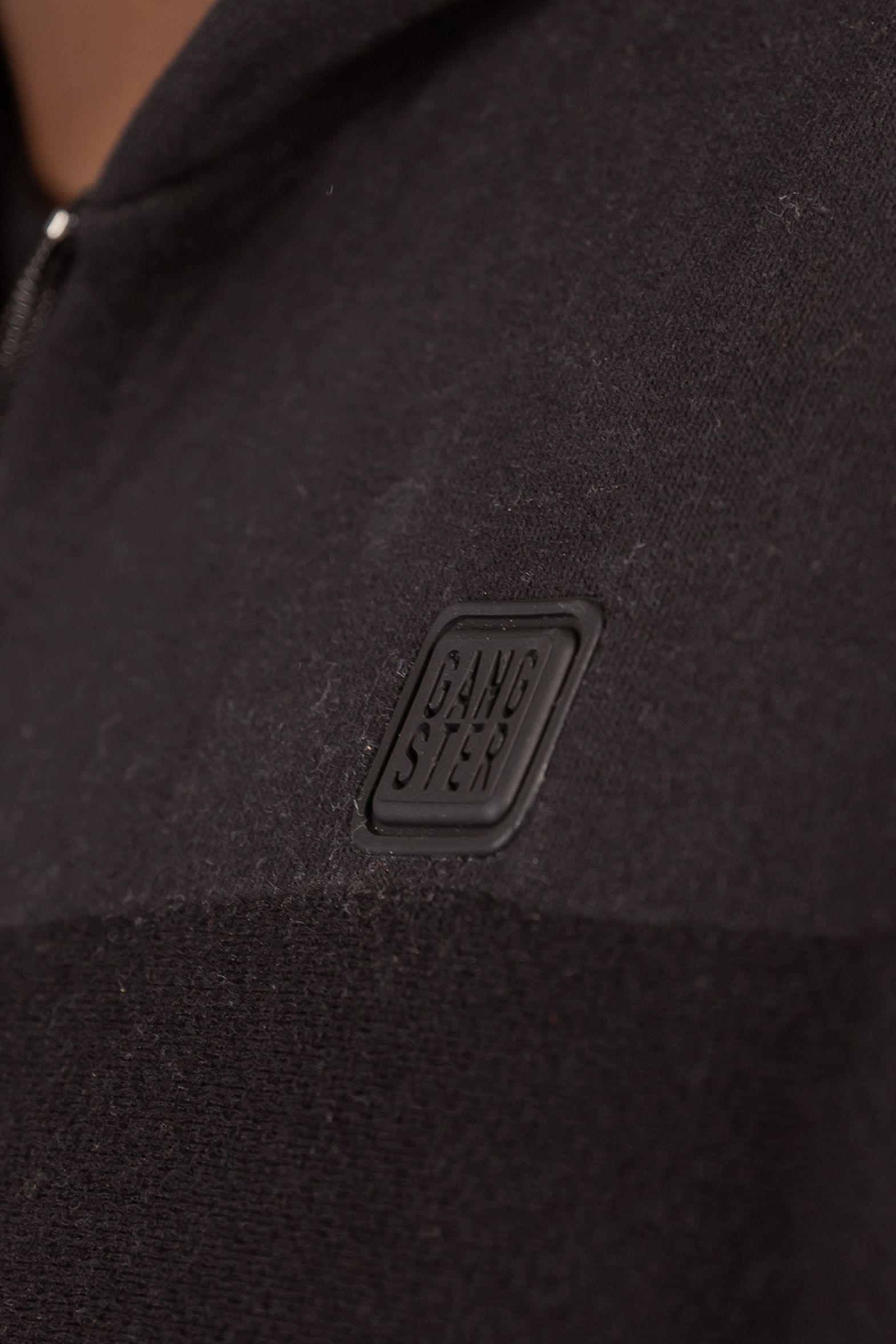 Plus Poleron Full Zipper Fleece Grain Negro Gangster-2