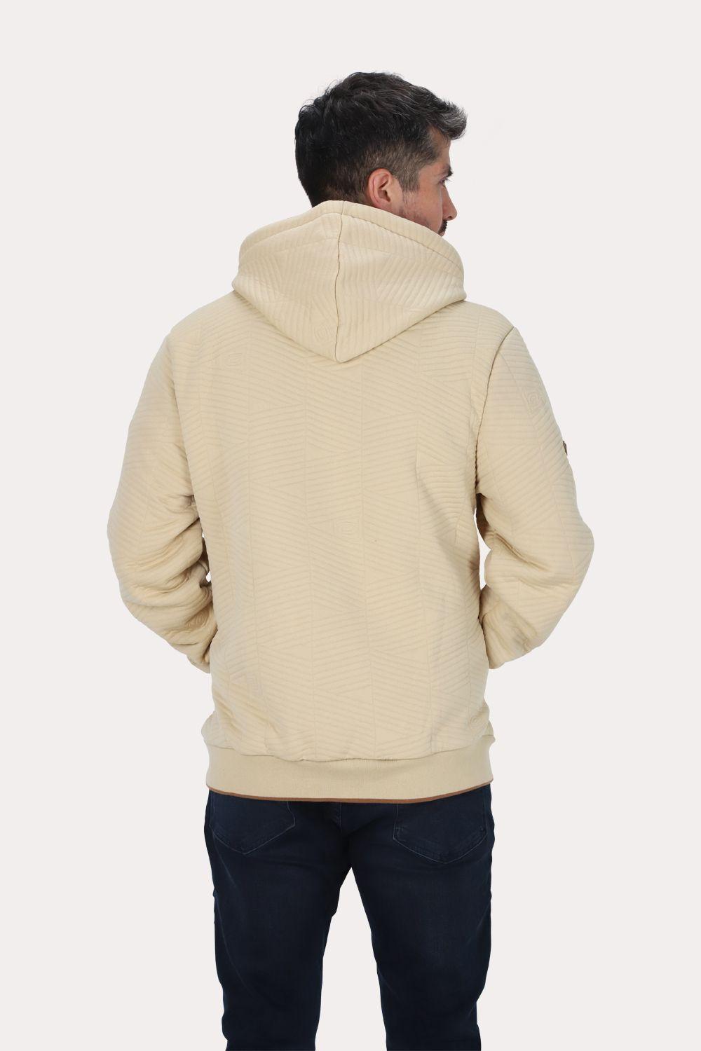 Poleron Full Zipper Jacquard Sherpa Nebula Beige Gangster-1