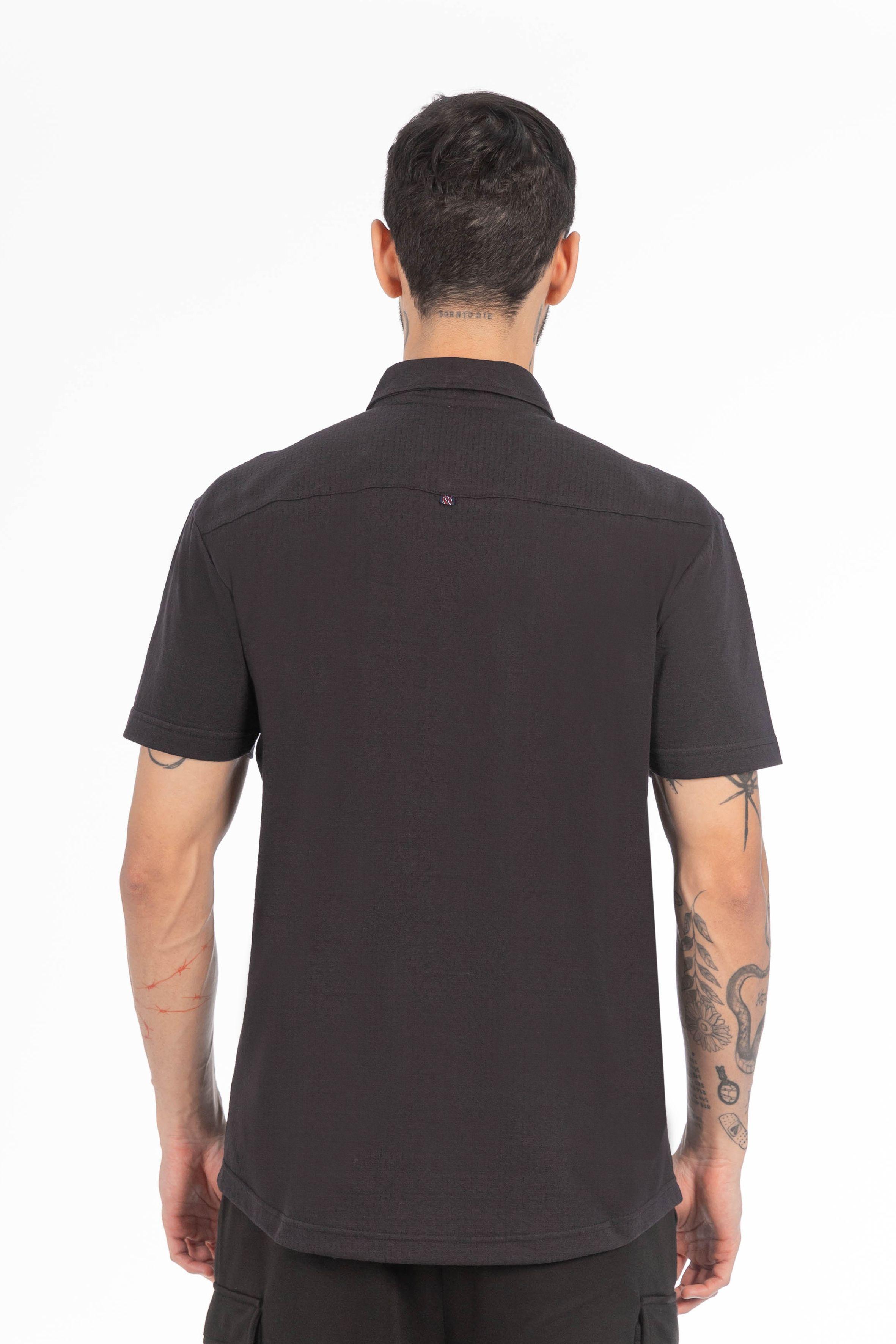 Camisa Camisa Textura Roos Azul Marino-1