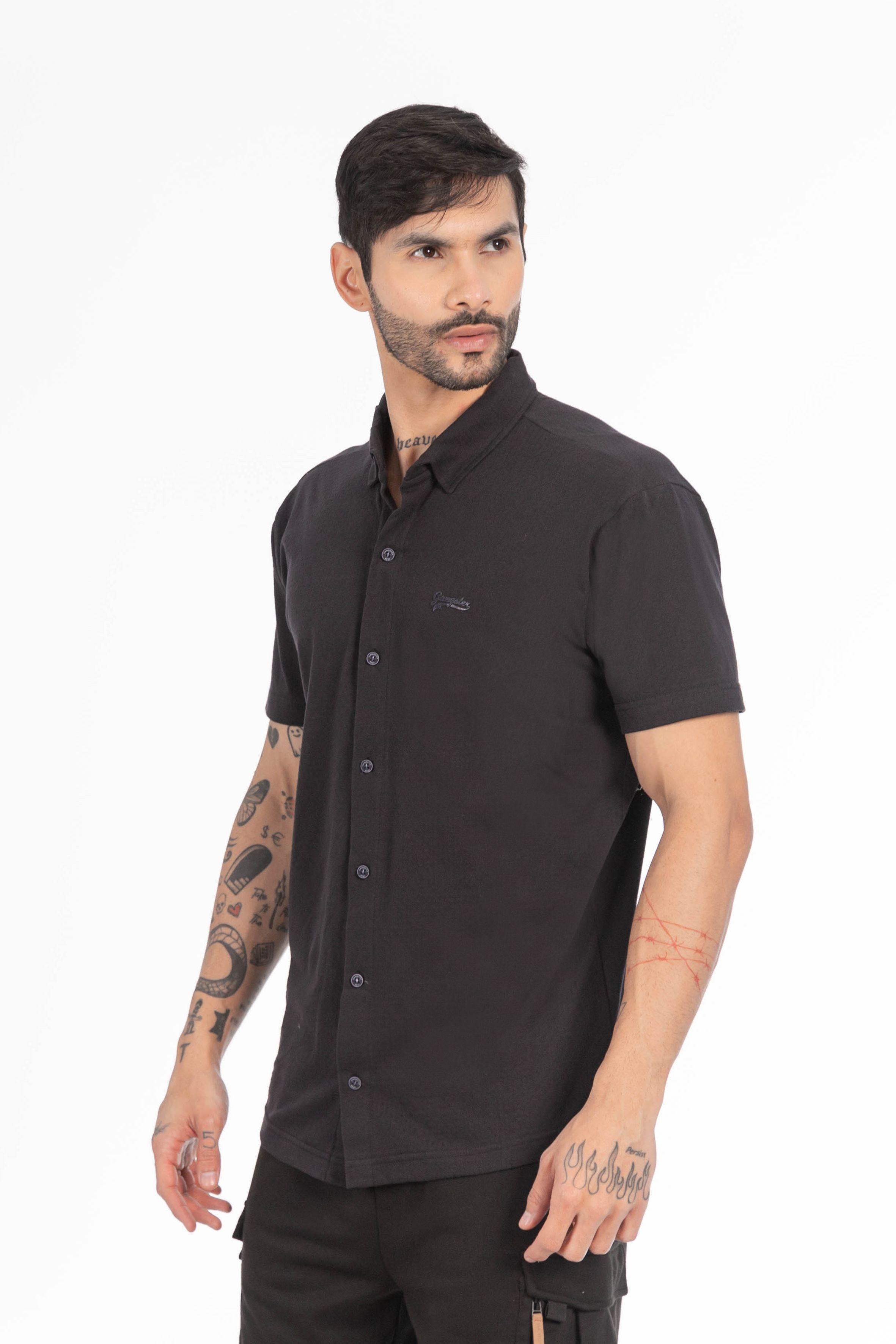 Camisa Camisa Textura Roos Azul Marino-3