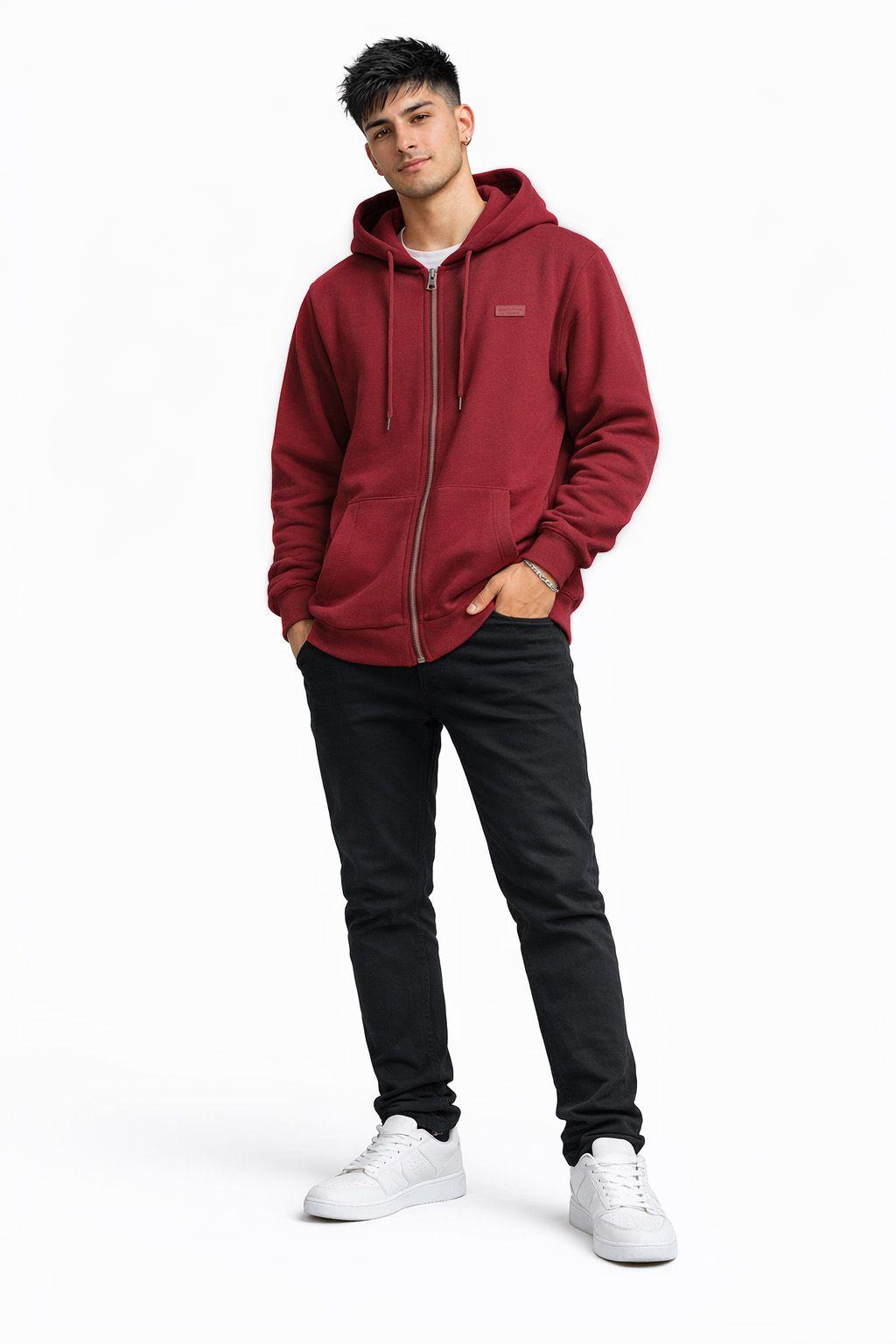 Poleron Fullzipper Passage Rojo-2