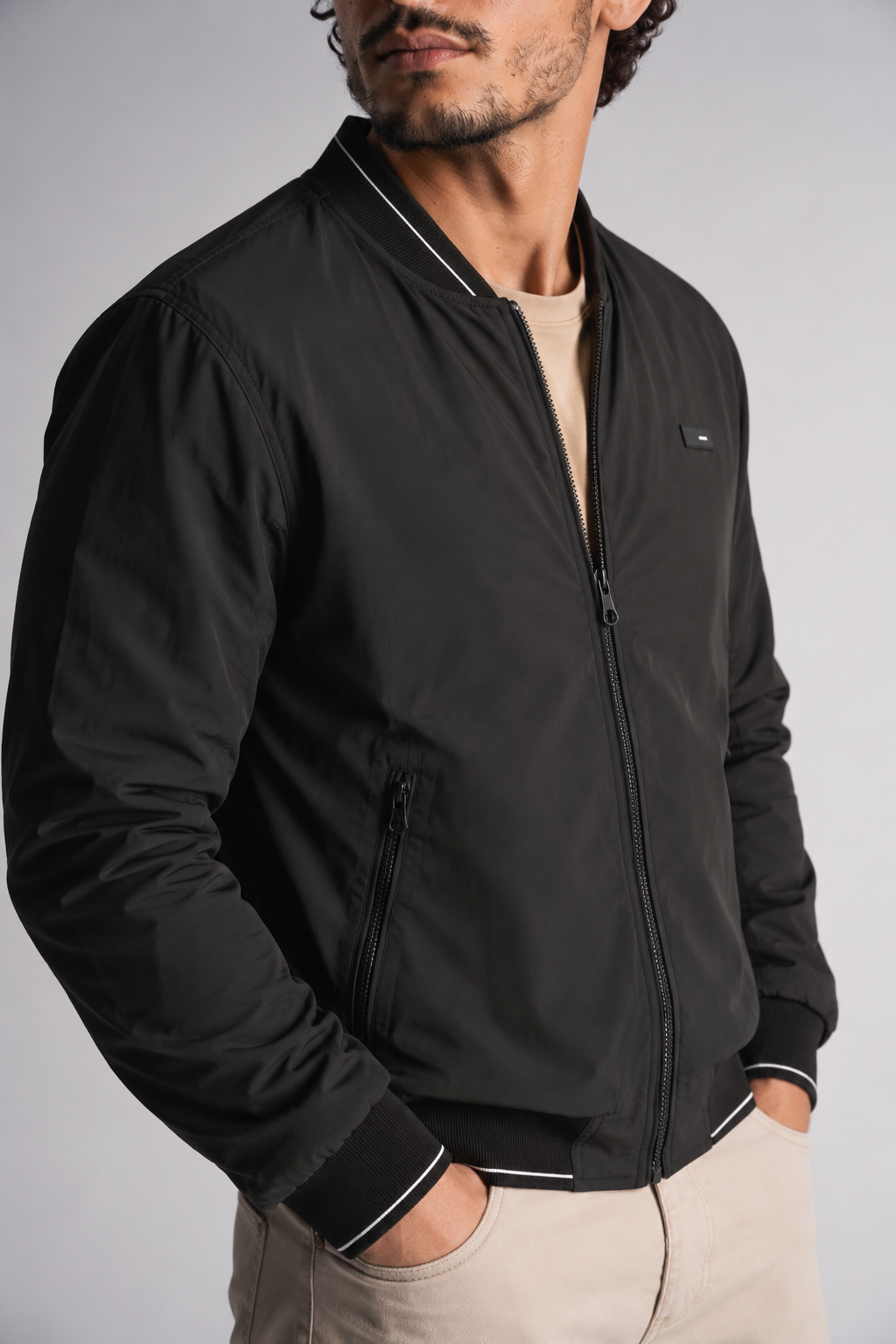 Chaqueta Bomber 2way Negro-3