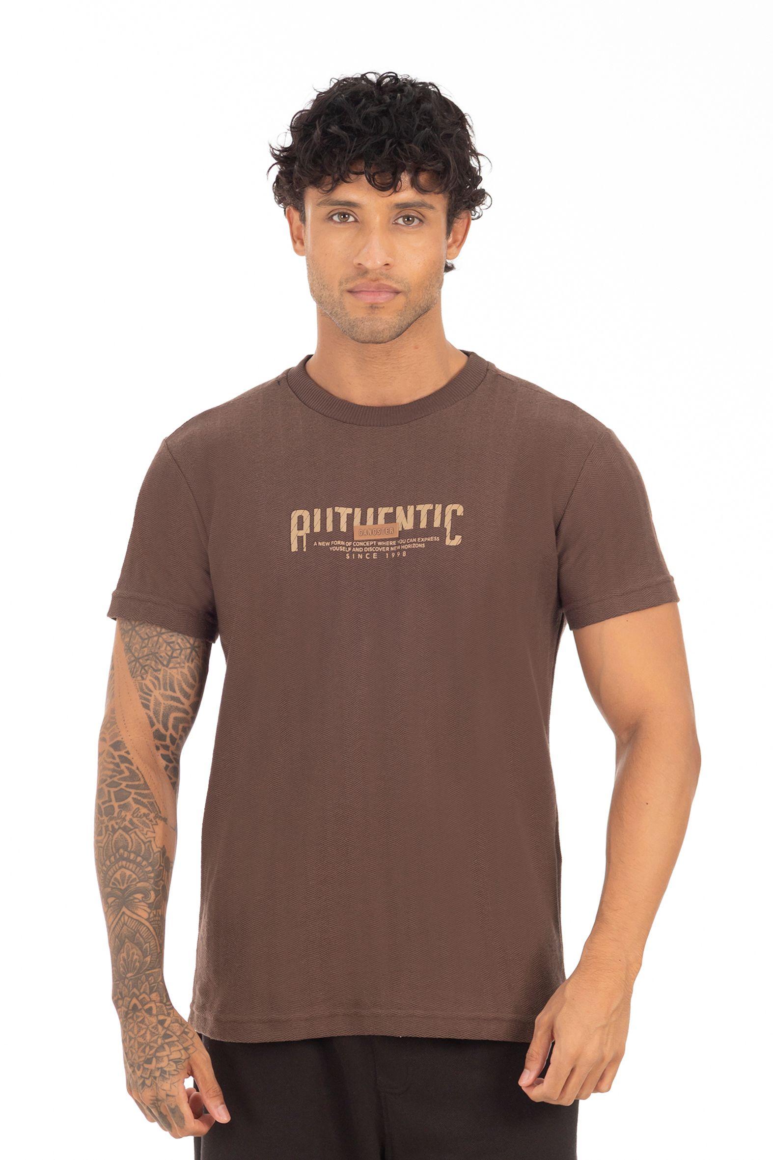 Polera Mc Textura Bedford Café Oscuro-0