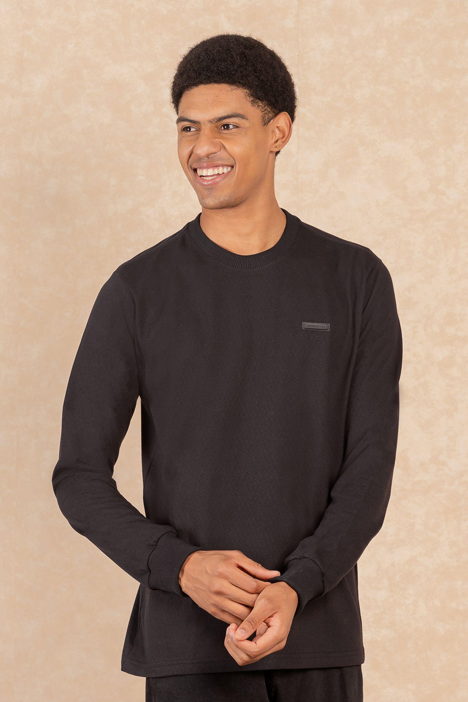 Polera Ml Basica Core Negro Gangster-0