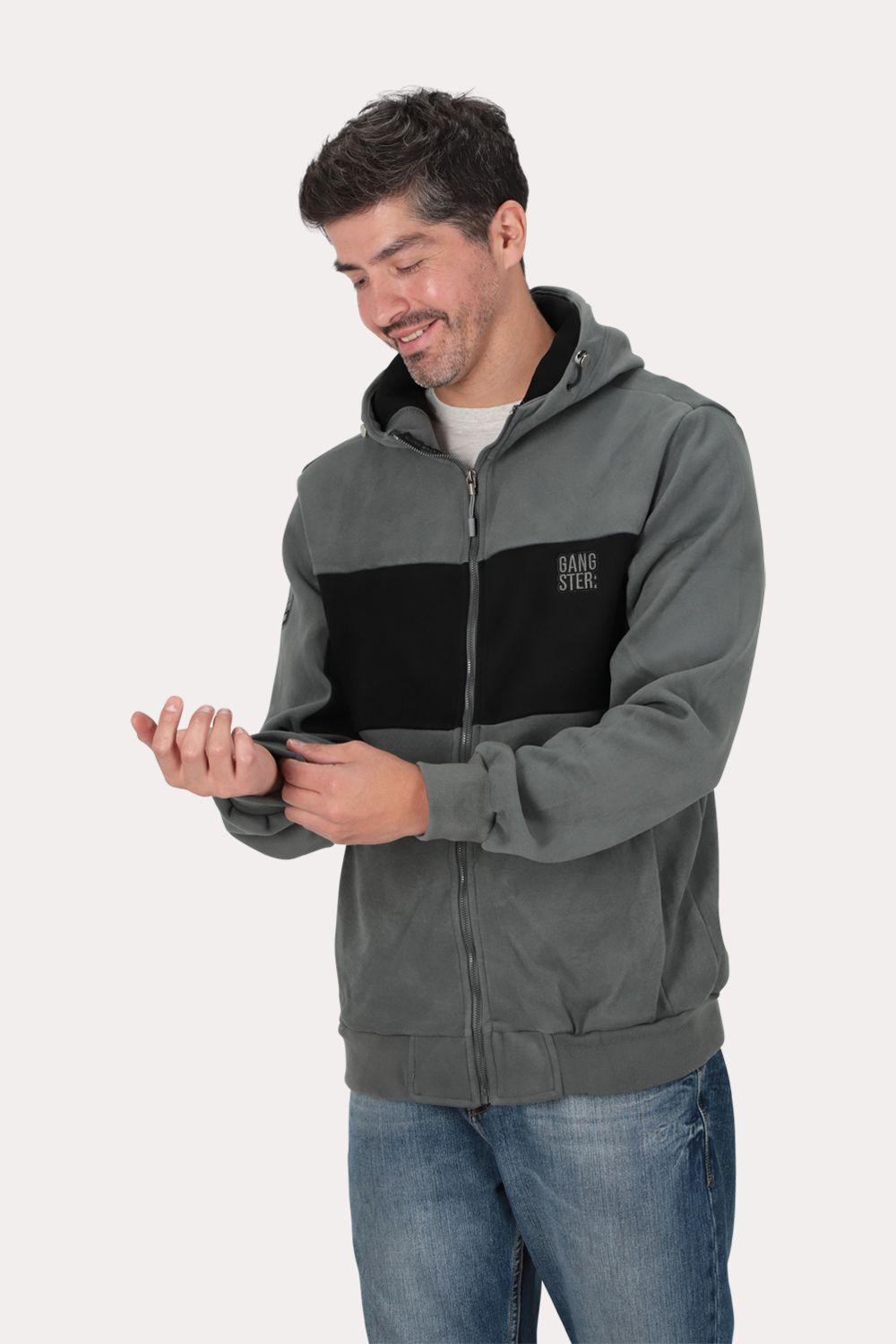 Poleron Full Zipper Polarix Grafito Gangster-0
