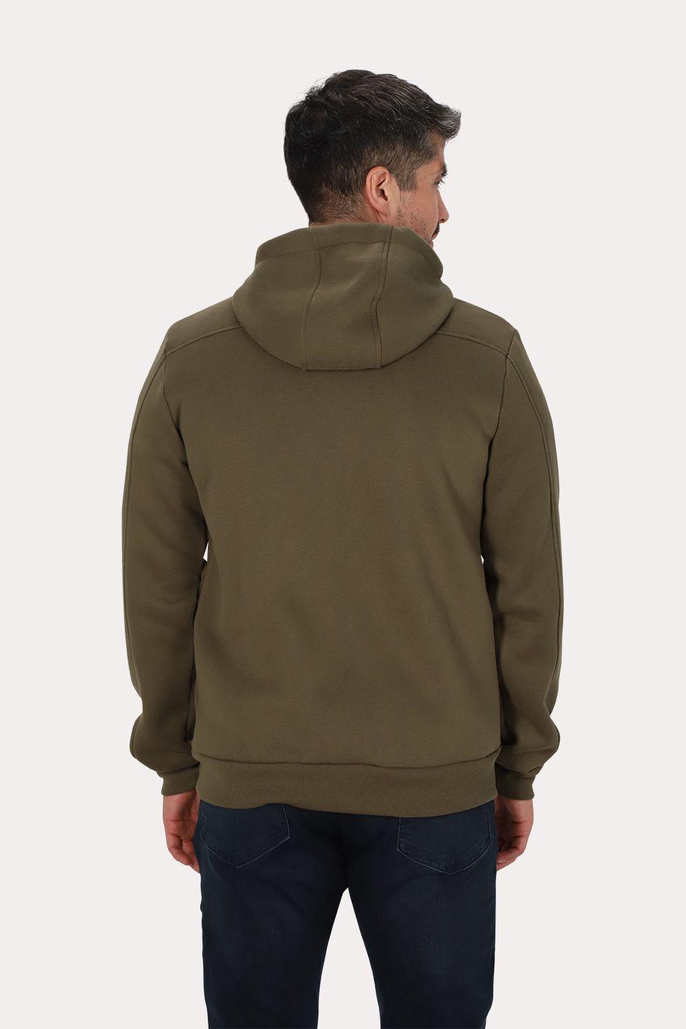 Poleron Full Zipper Fleece Block Verde Gangster-1