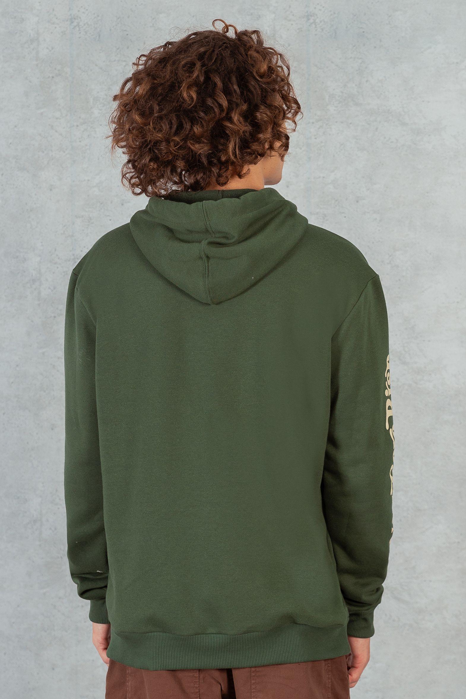 Poleron Hoodie Fleece CoreX  Verde Overcore-1