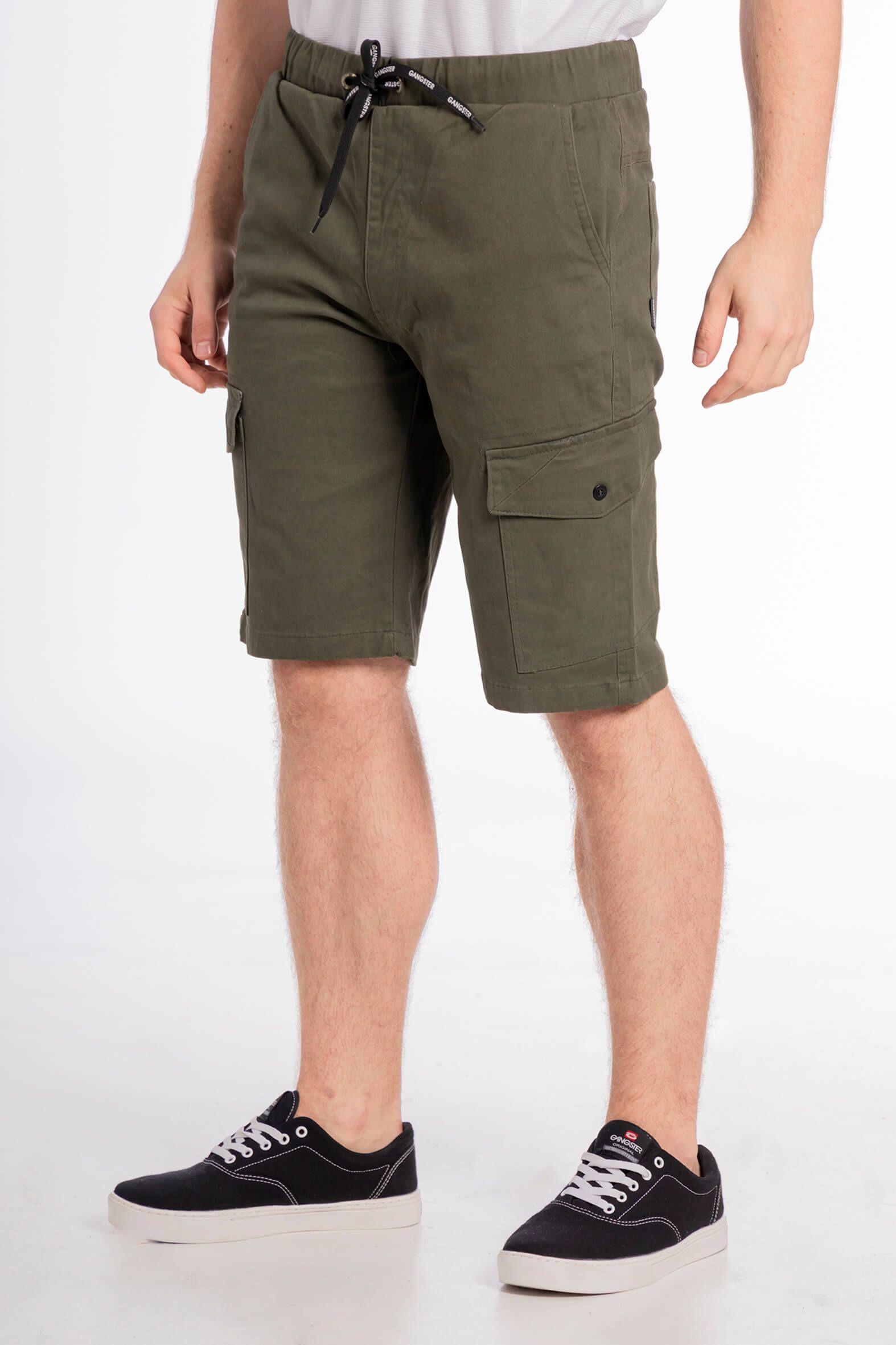 Short Canvas Cargo Carpenter Verde Gangster-1