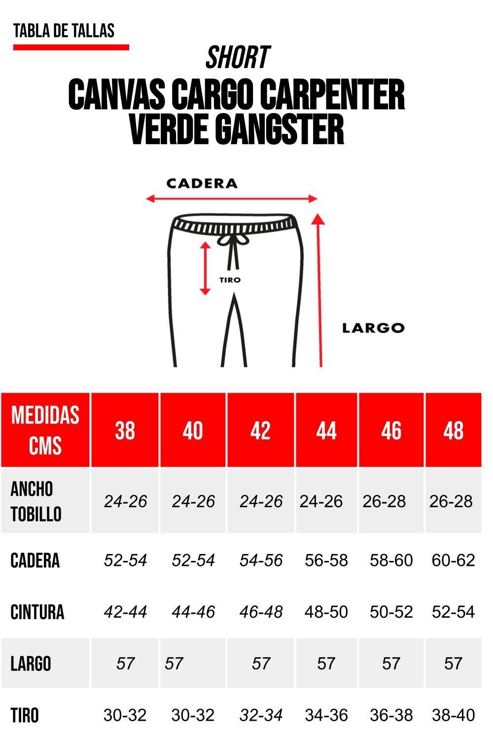 Short Canvas Cargo Carpenter Verde Gangster-5