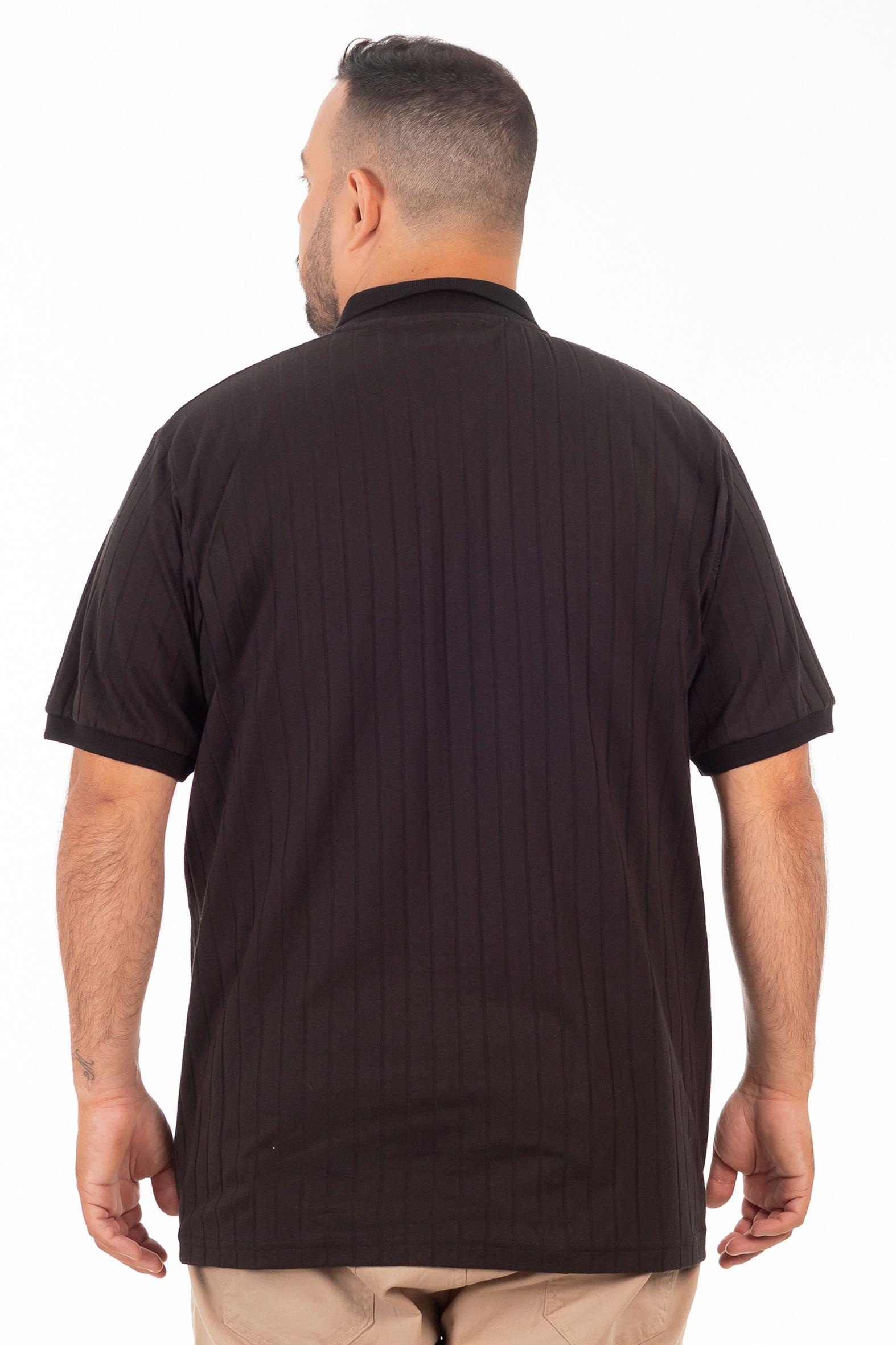 Plus Polera Cuello Textura Brixton Negro-1
