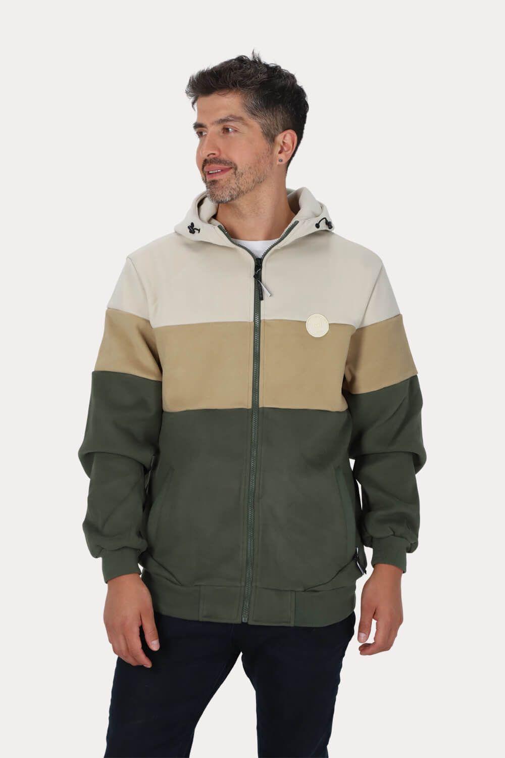 Poleron Full Zipper Peachy Verde Gangster-0