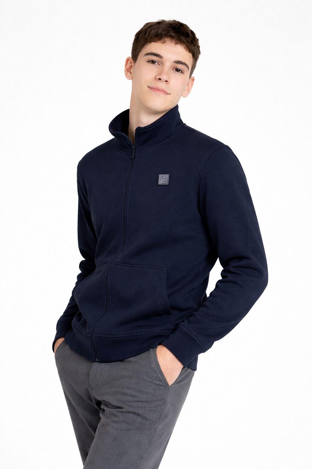 Polerón Full Zipper Fleece Classic Azul Marino-2