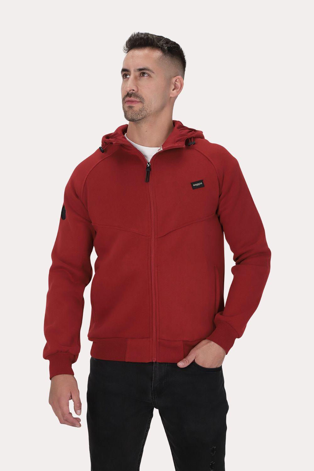 Poleron Full Zipper Fleece Route Rojo Gangster-0