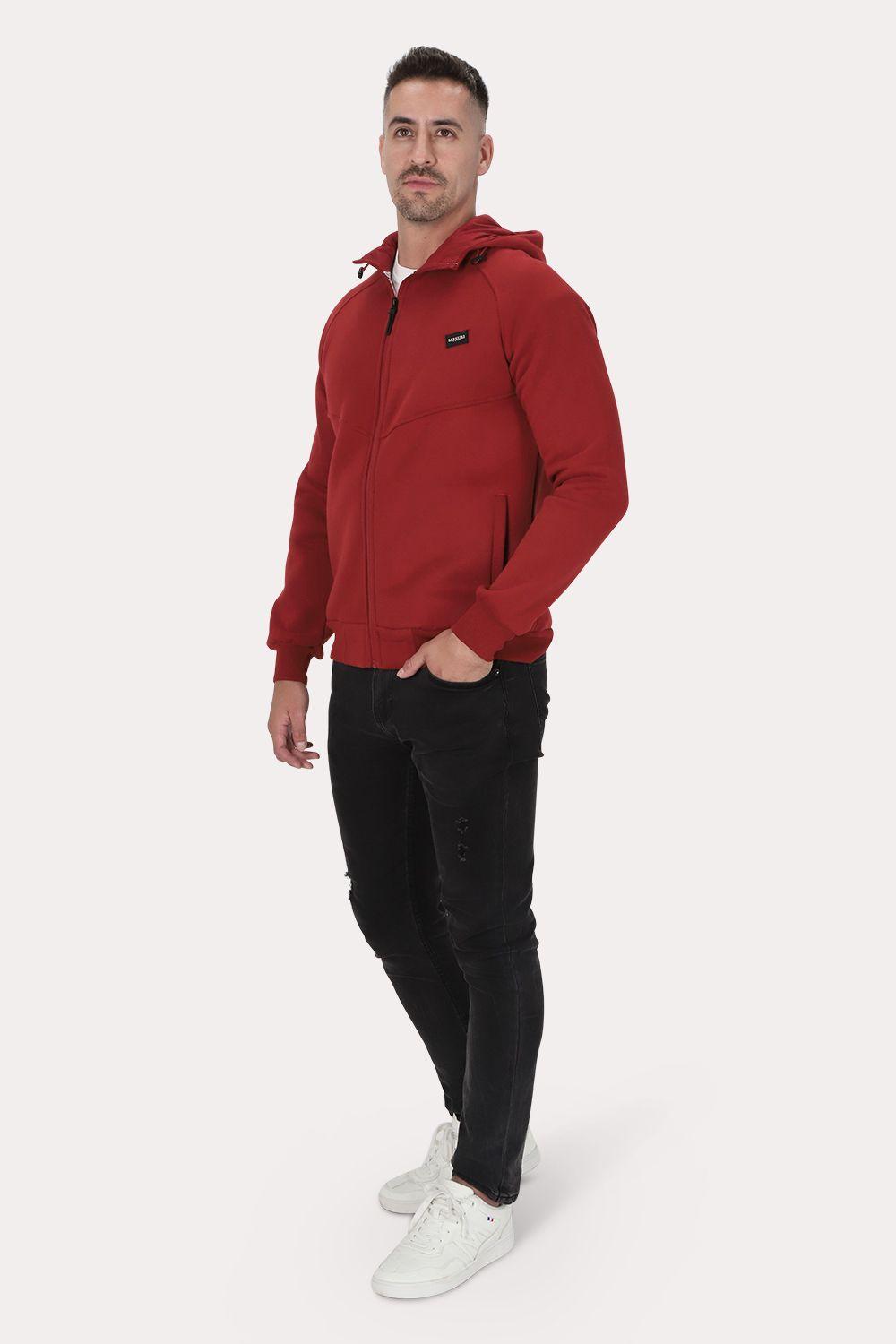 Poleron Full Zipper Fleece Route Rojo Gangster-3