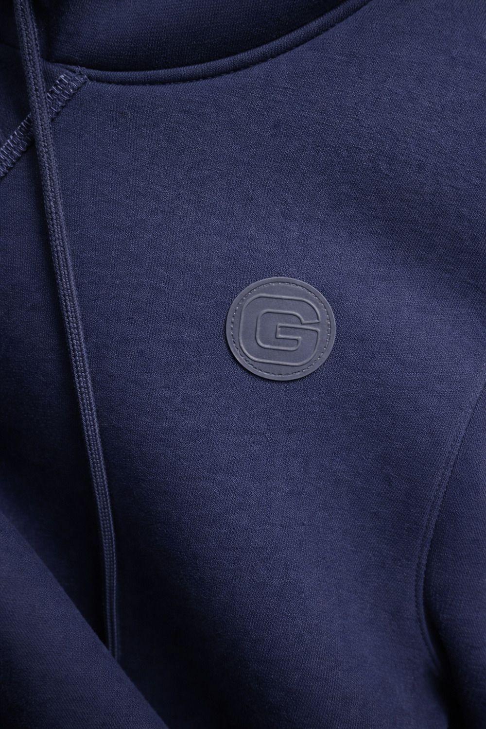 Polerón Hoodie Fleece Base Azul Marino-3