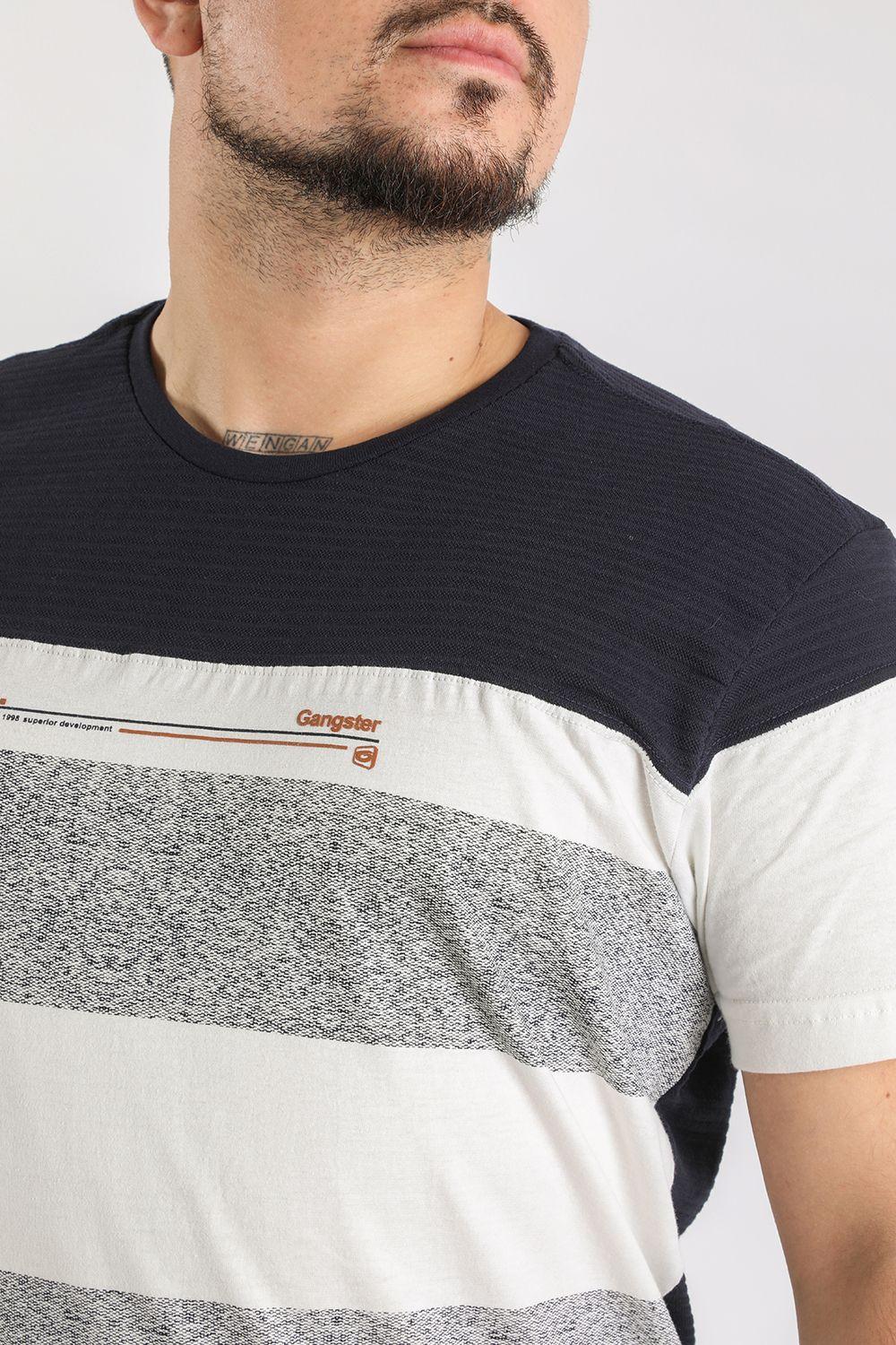 Polera Mc Especial Multistripes Azul Gangster-2