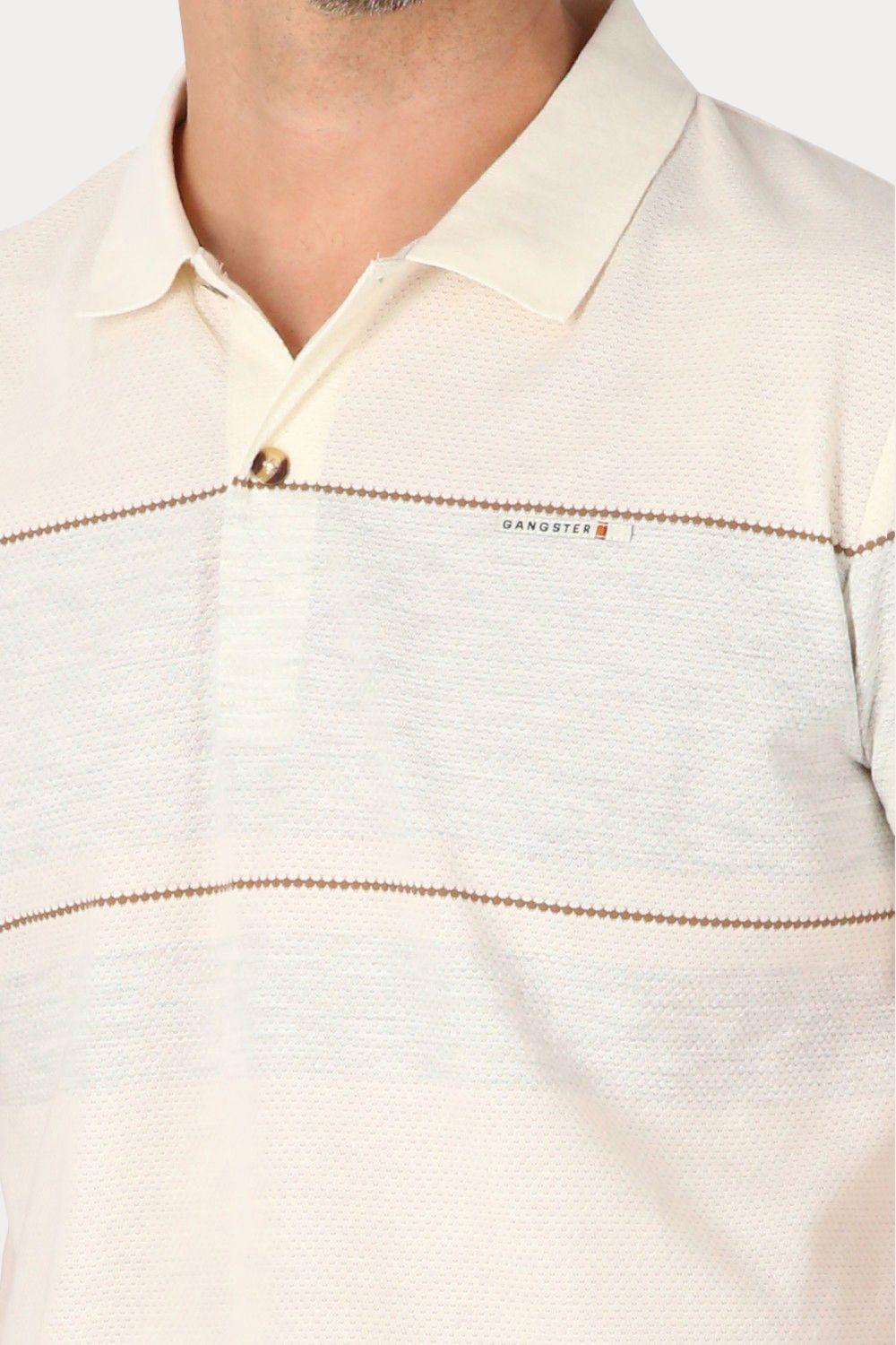 Polera Mc Polo Yard Dye Conquest Blanco Gangster-2