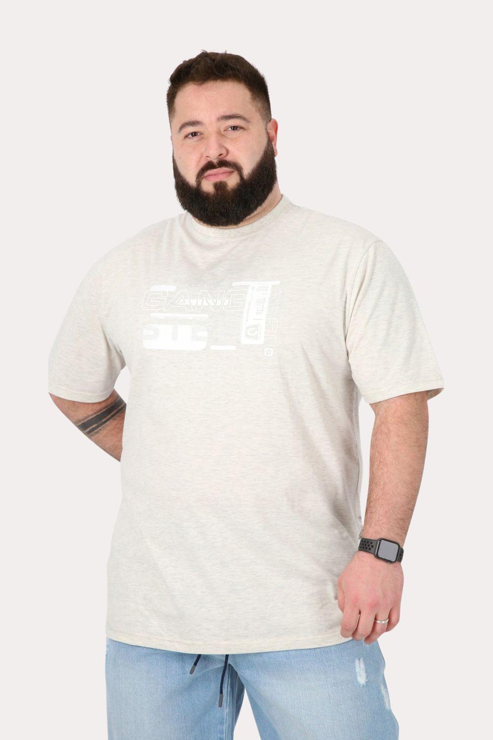 Plus Polera Mc Básica  Jacare Gris Gangster-0