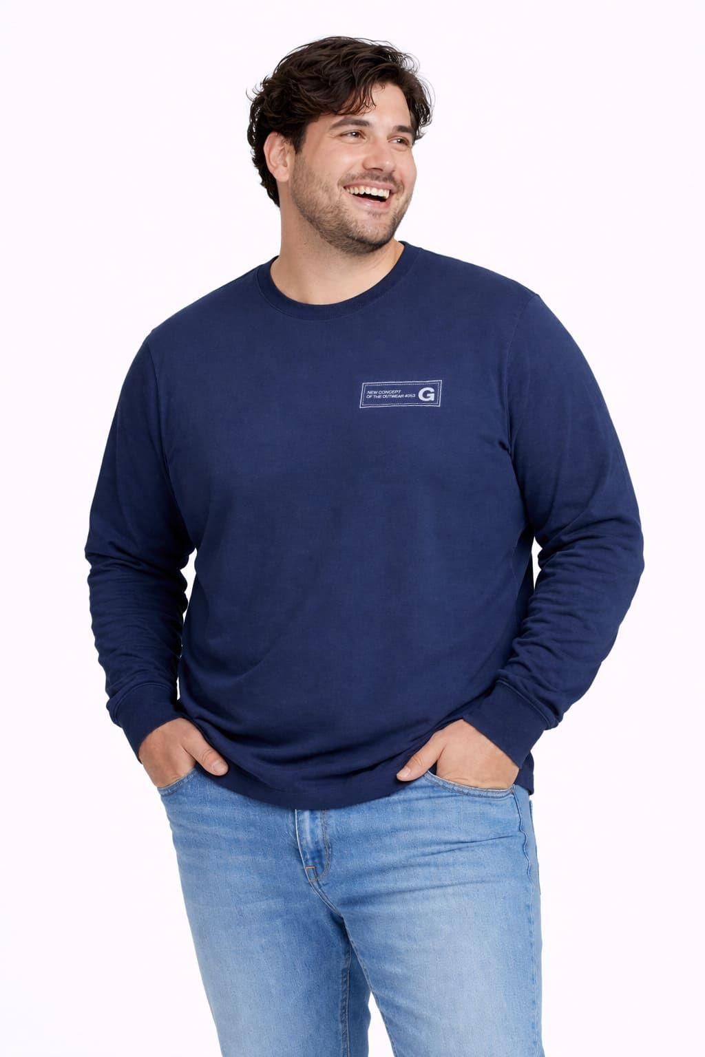 Plus Polera ML Field Azul Marino-0