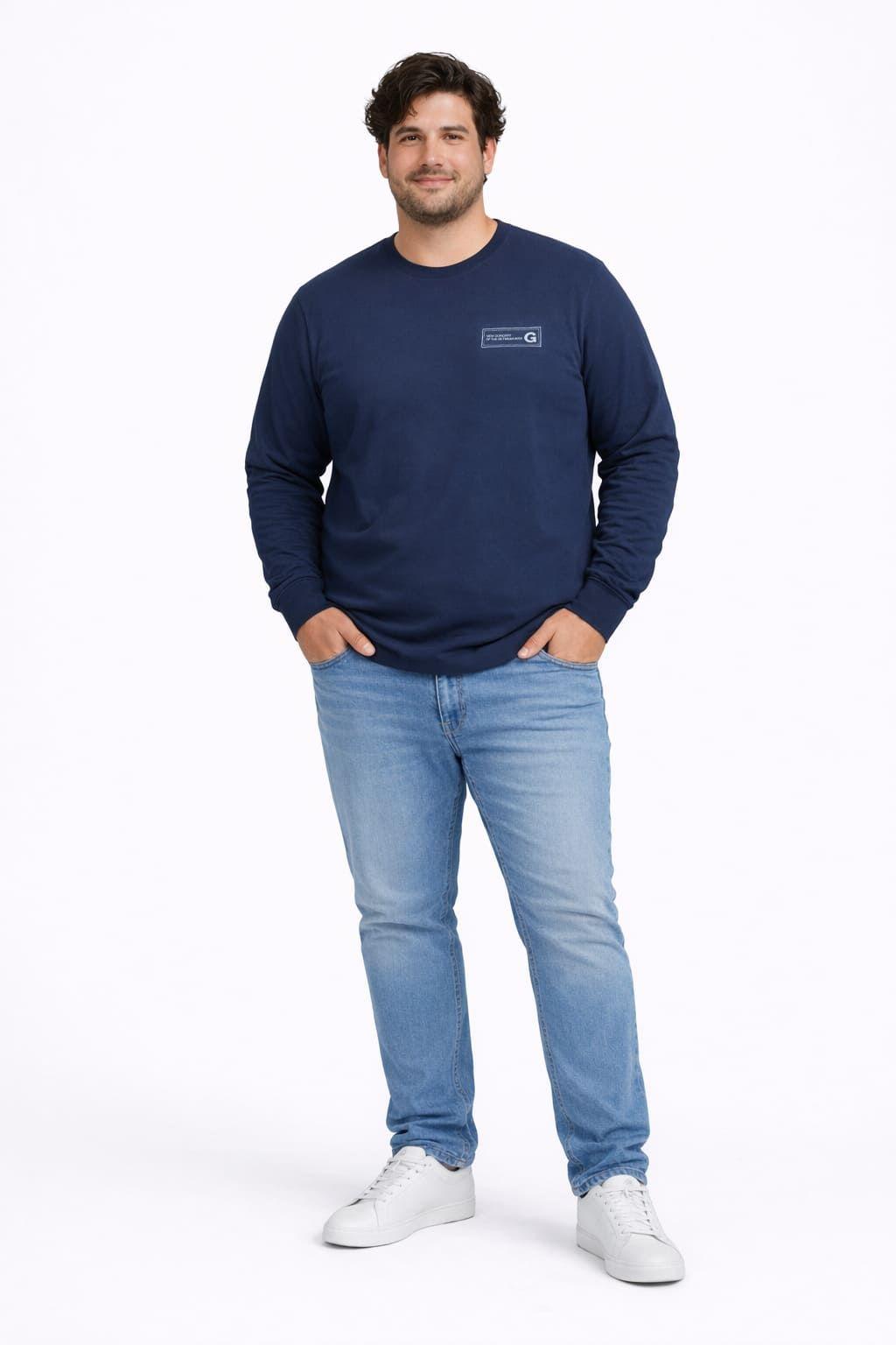 Plus Polera ML Field Azul Marino-2