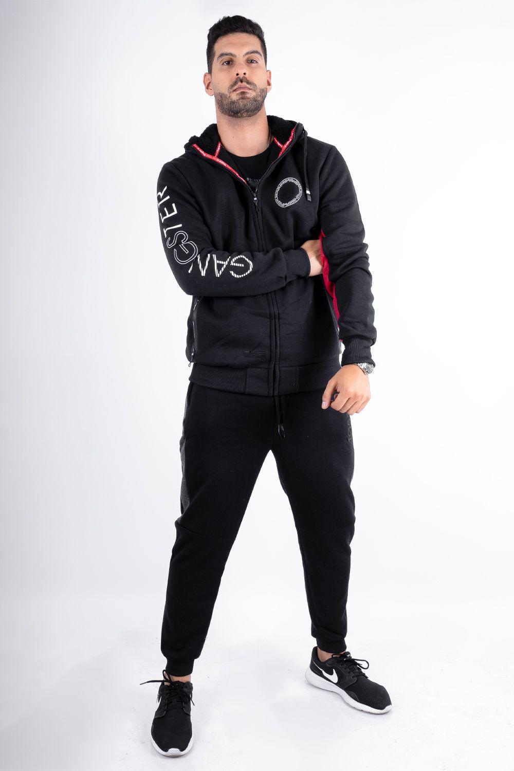 Polerón Full Zipper Fleece Power Negro Gangster-4