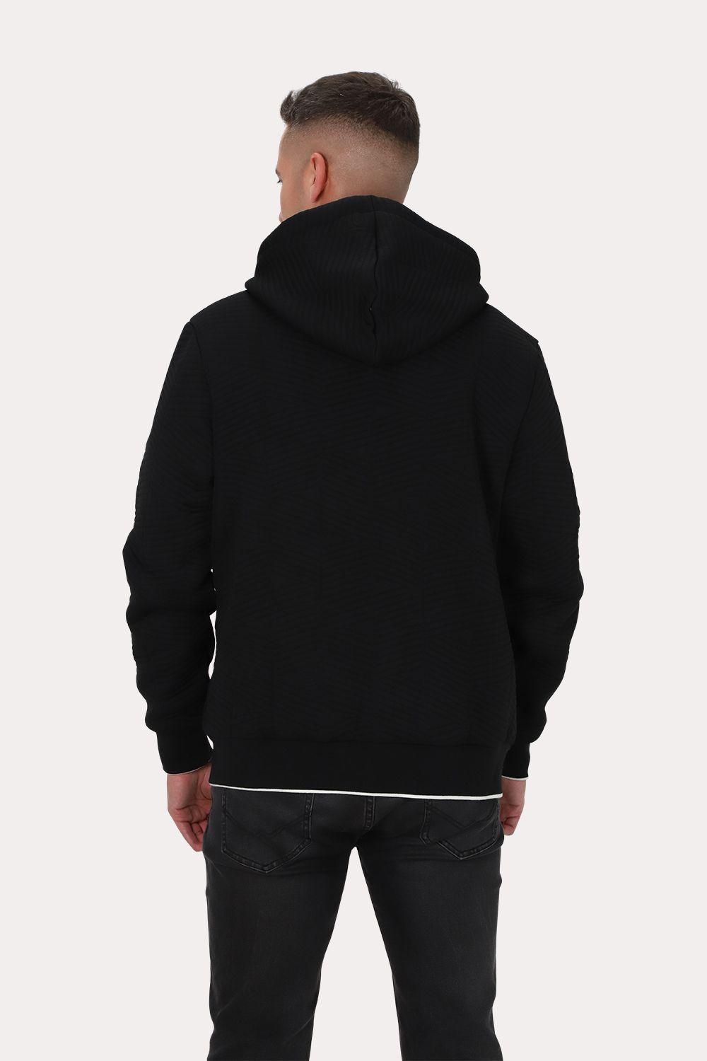 Poleron Full Zipper Jacquard Sherpa Nebula Negro Gangster-1