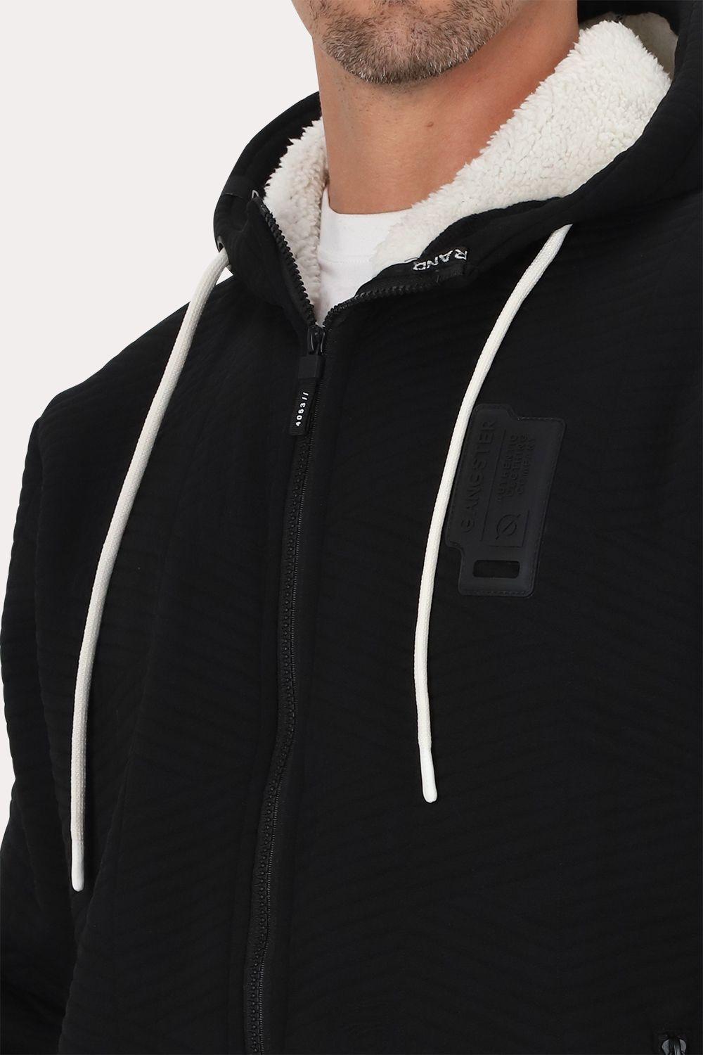 Poleron Full Zipper Jacquard Sherpa Nebula Negro Gangster-3