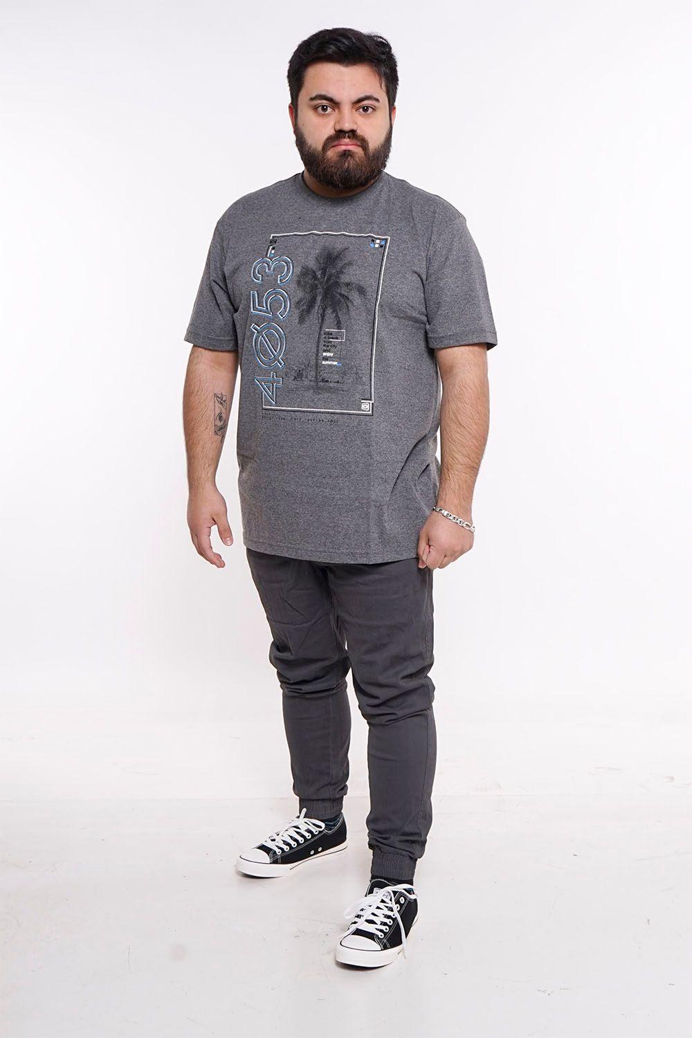 Plus Polera Mc Básica 4053G Gris Gangster-2