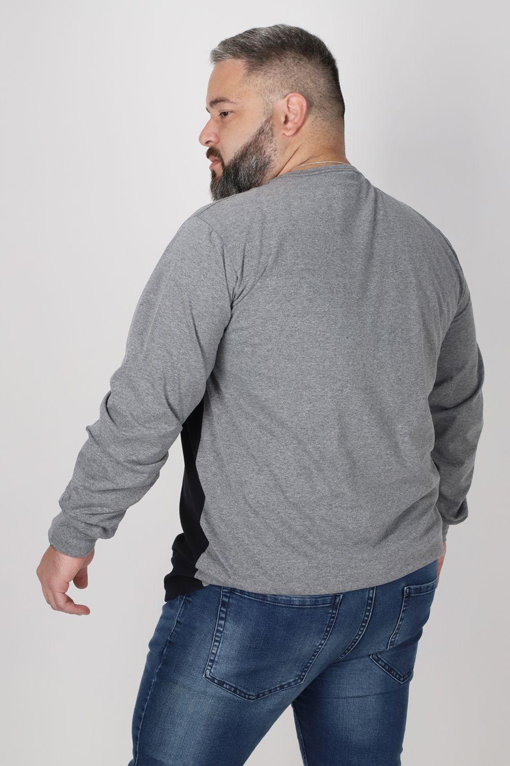 Plus Polera Manga Larga Bond Gris Gangster-1