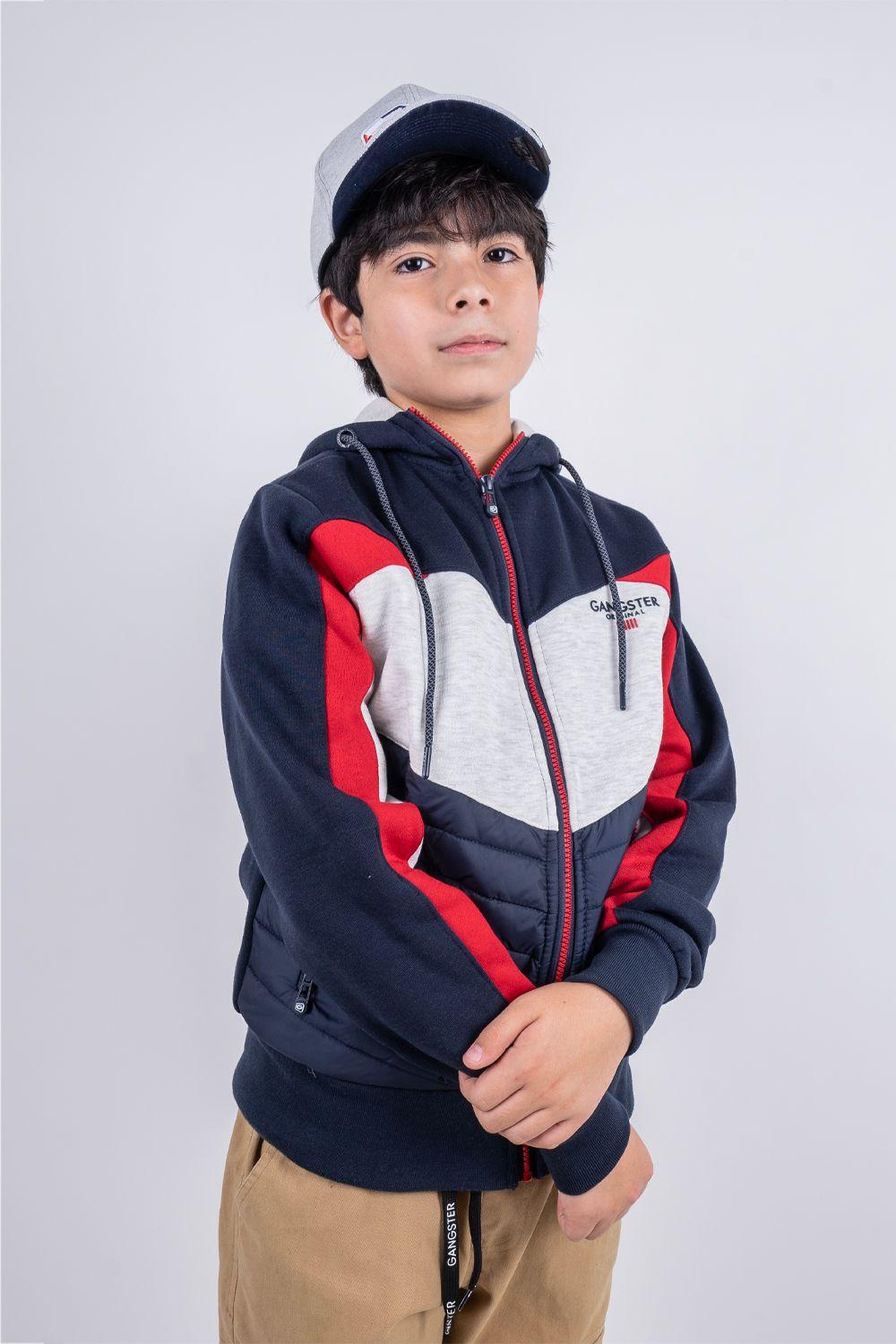 Teen Chaqueta Híbrida Emblem Azul Marino Gangster-3