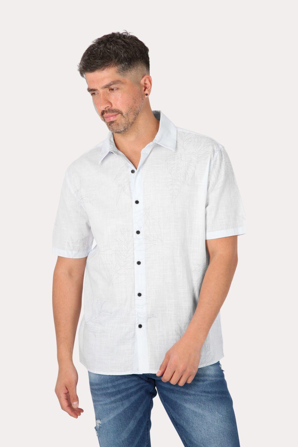 Camisa Mc Algodón Pina Celeste Gangster-0