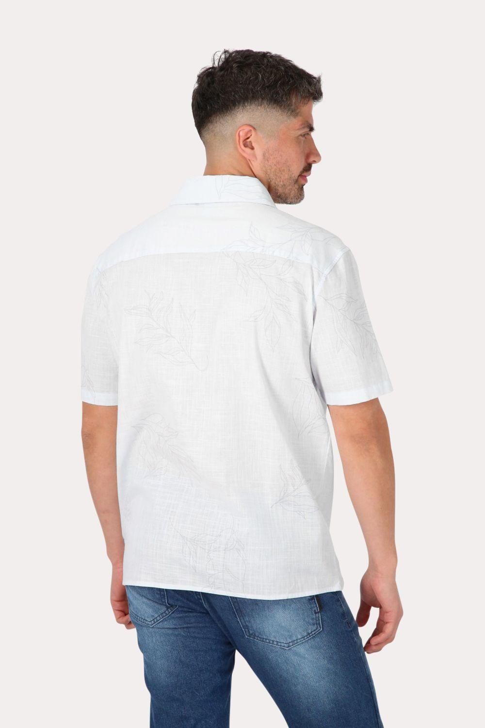 Camisa Mc Algodón Pina Celeste Gangster-1