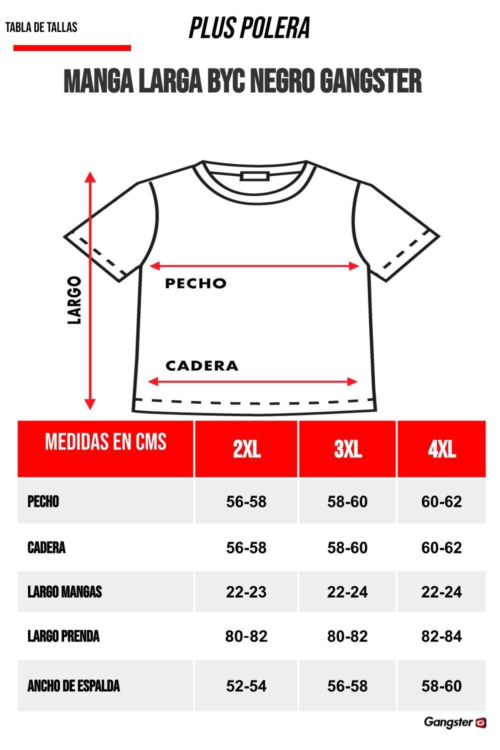 Plus Polera Manga Larga Link Negro Gangster-4