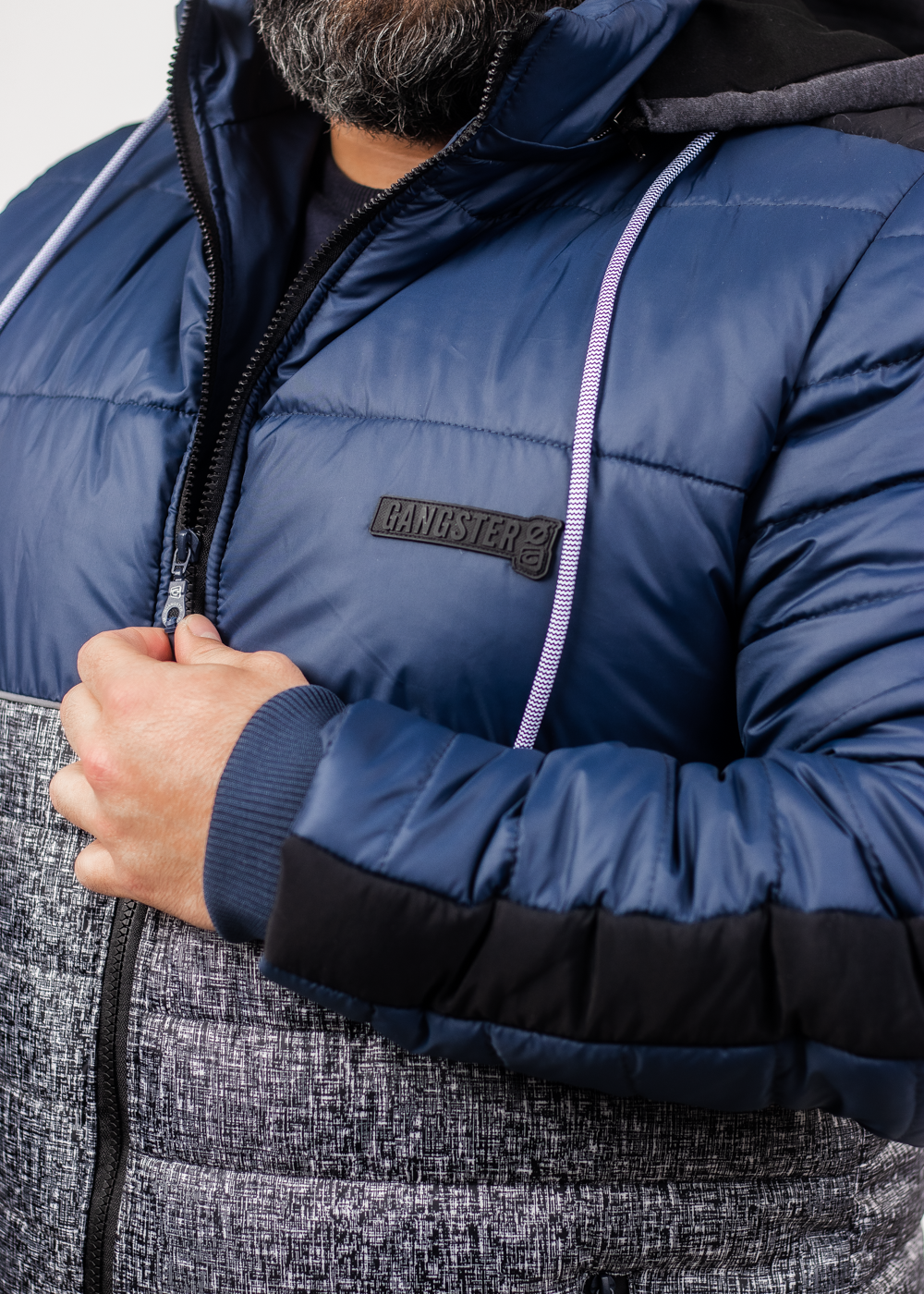 Plus Parka Tneck Azul Marino Gangster-3