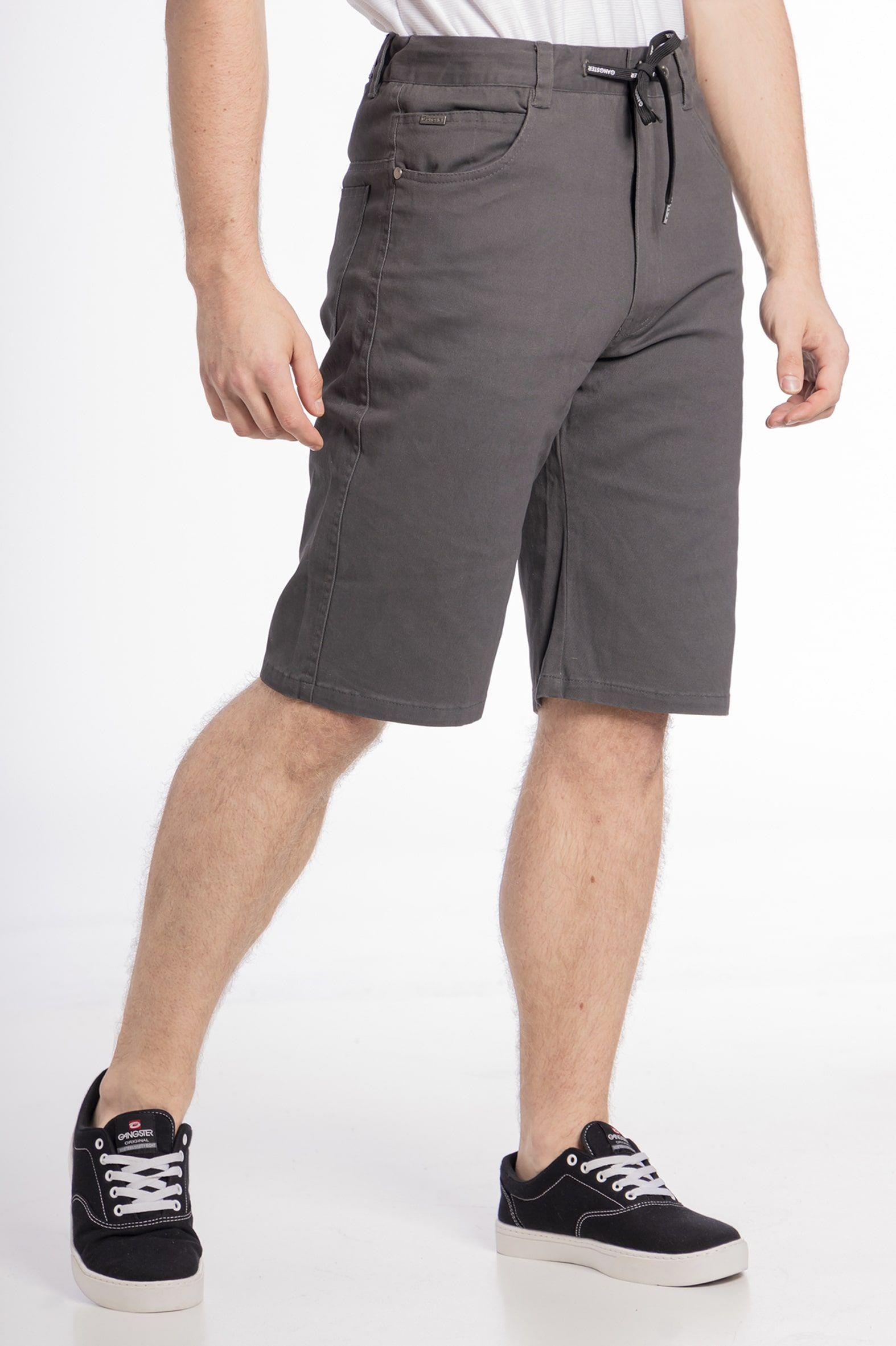 Short Canvas Bermudas Knee Gris Gangster-0